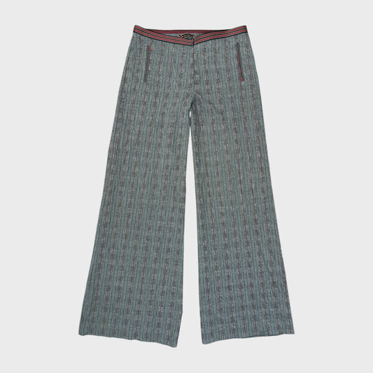 Cop Copine Wide Leg Pinstripe Trousers - M/L