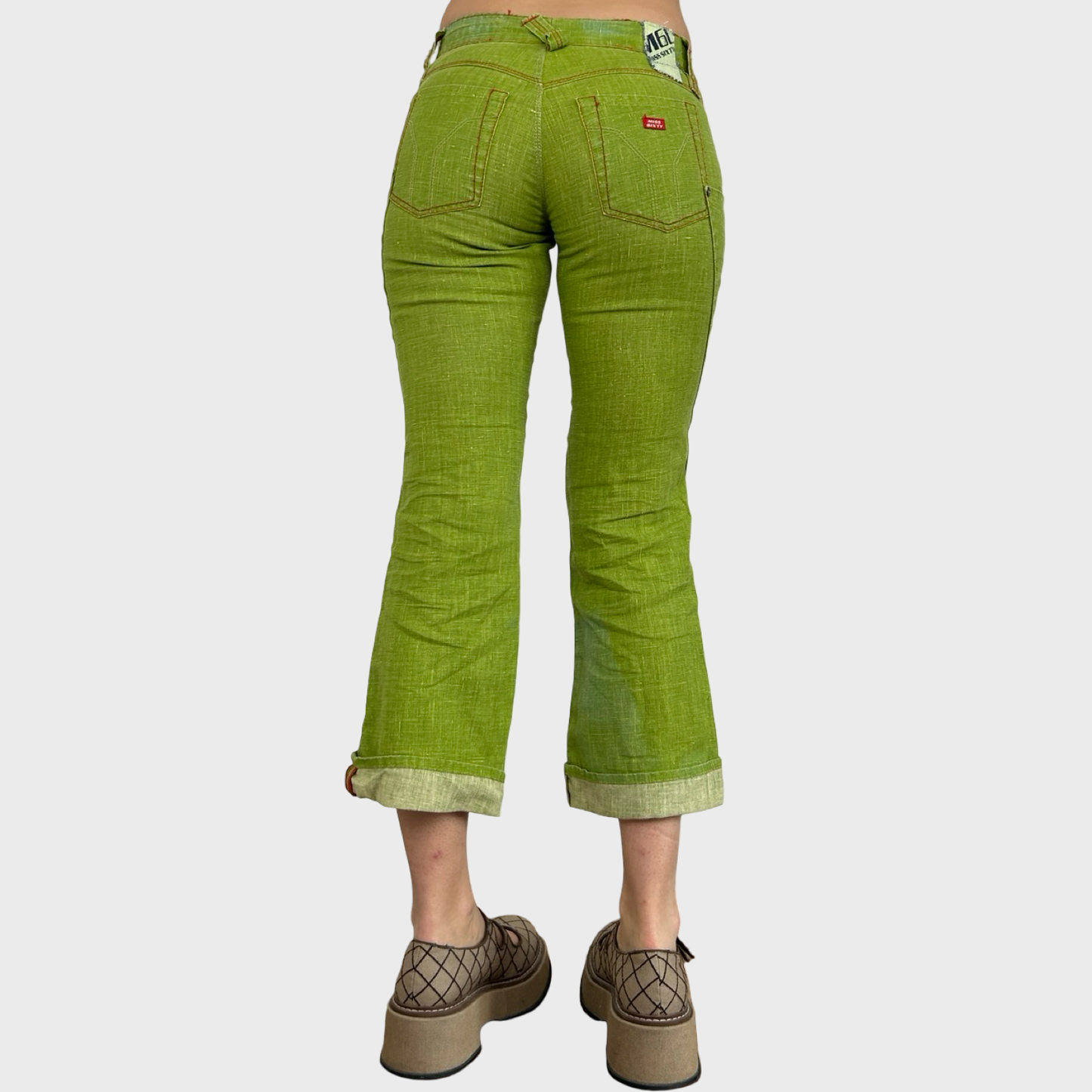 Miss Sixty Green Linen Capris - XS