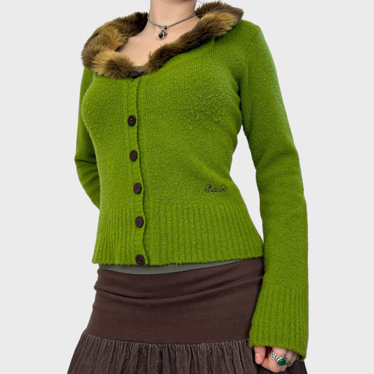 Miss Sixty Green Button Cardigan - M