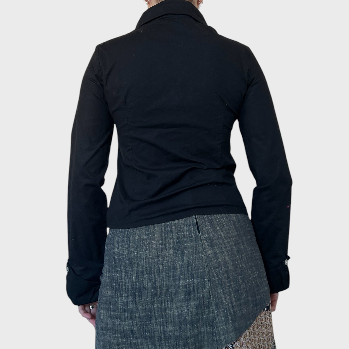 Black buckle detail shirt