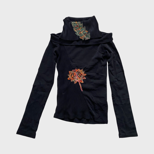 Save the Queen long sleeve mesh top