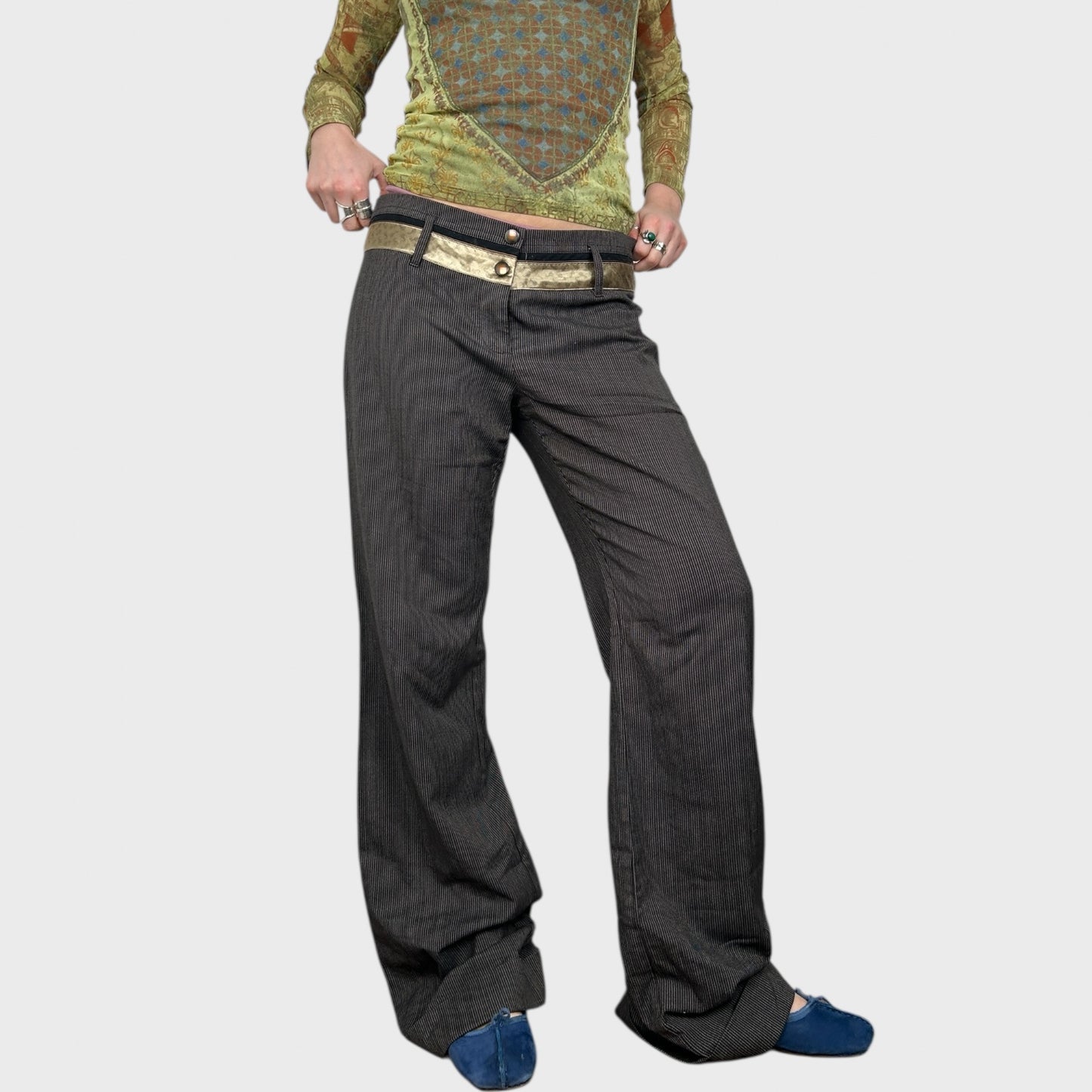Cop Copine Pinstripe Trousers - L/XL