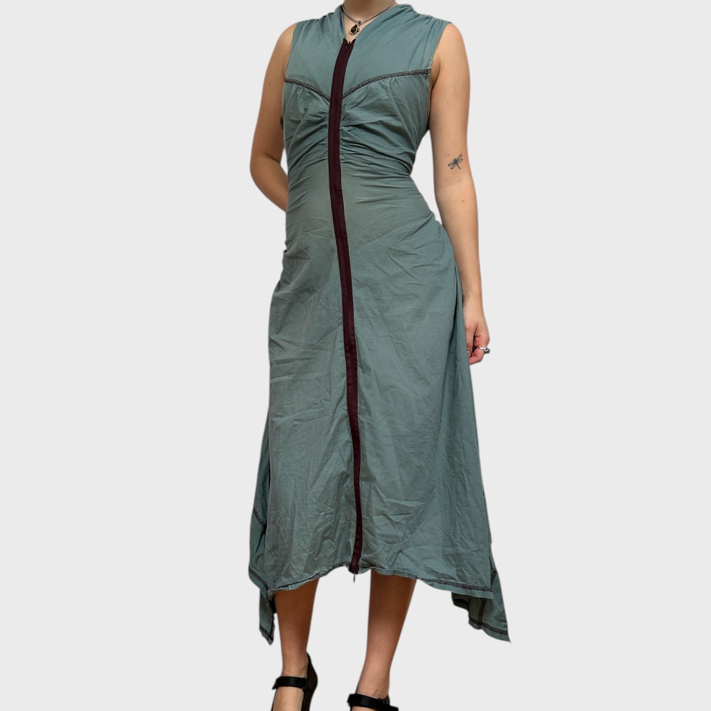 Vintage Cop Copine Ruched Maxi Dress