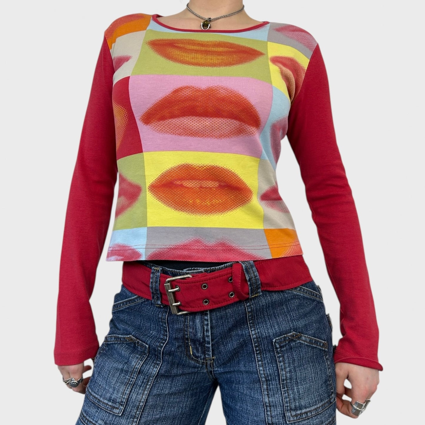Vintage Long Sleeve Lips Top - S/M