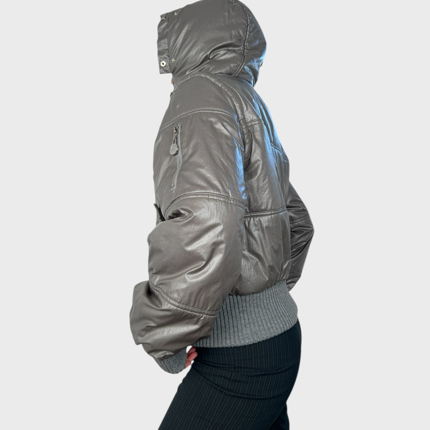 Vintage Silver Bomber Jacket - M/L