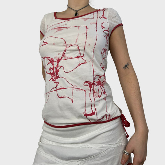 Cop Copine Graphic Floral Print Top - M