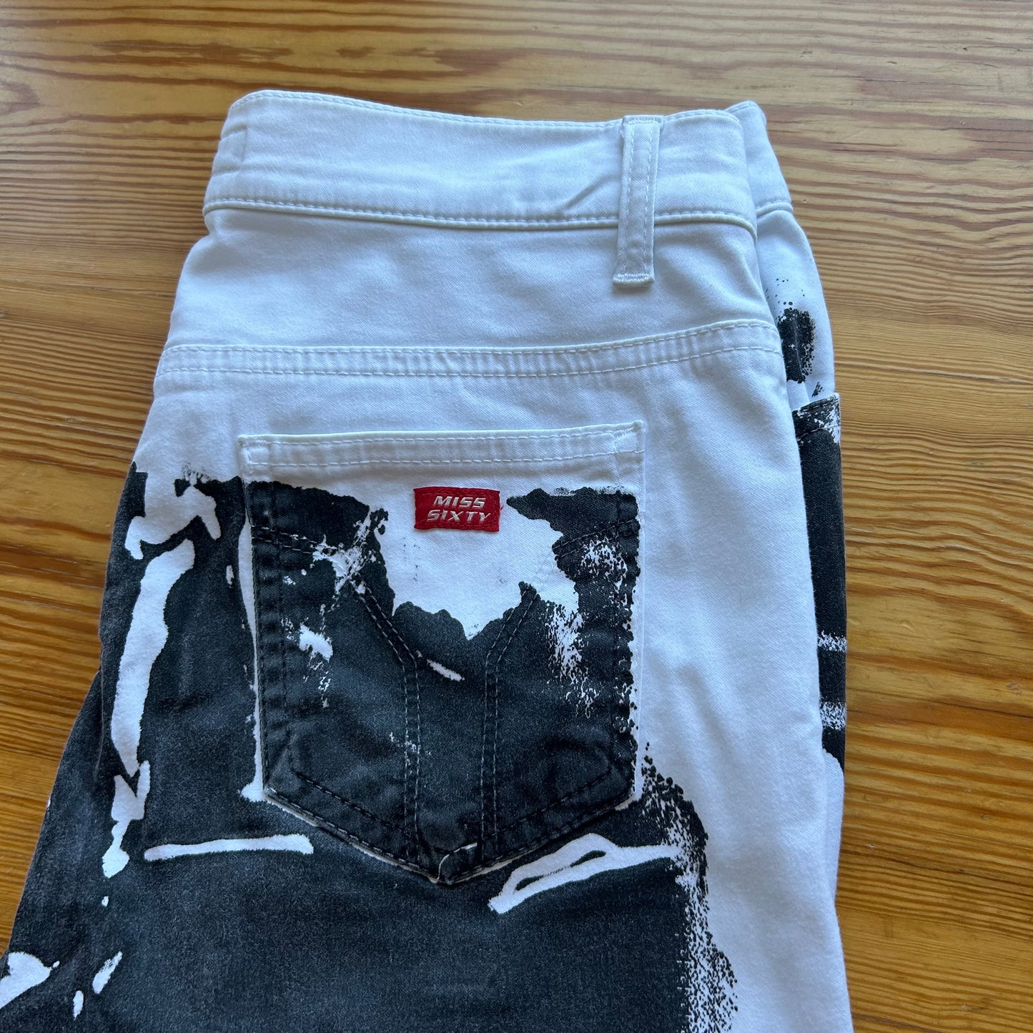 Miss Sixty Graphic Face Print Jeans - S/M