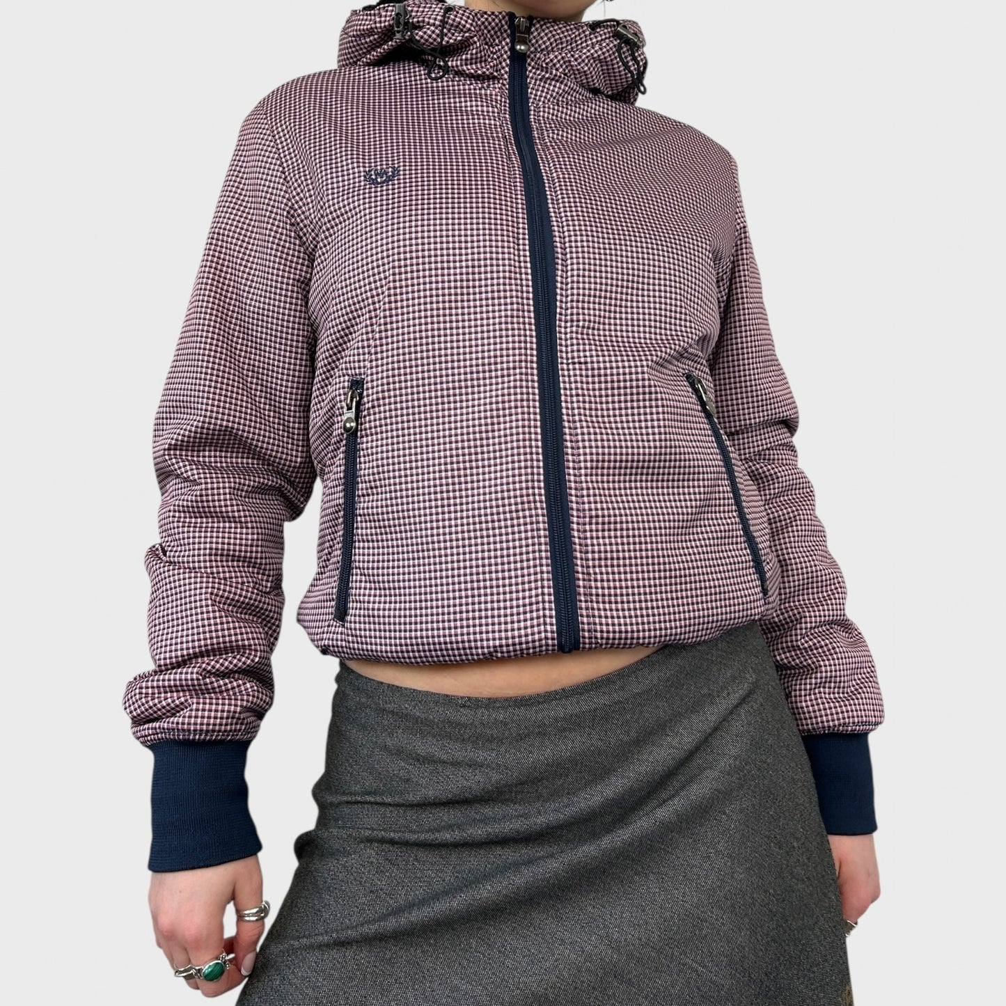 Vintage Checked Bomber Jacket - XS/S