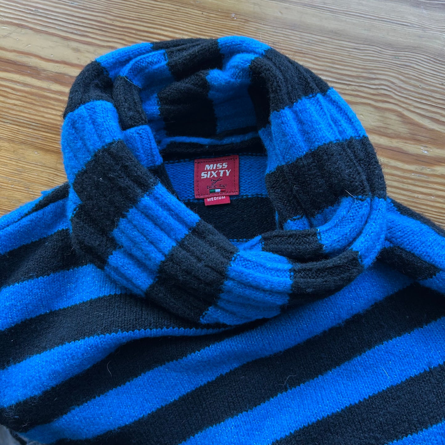 Miss Sixty Blue Striped Knit Jumper - M
