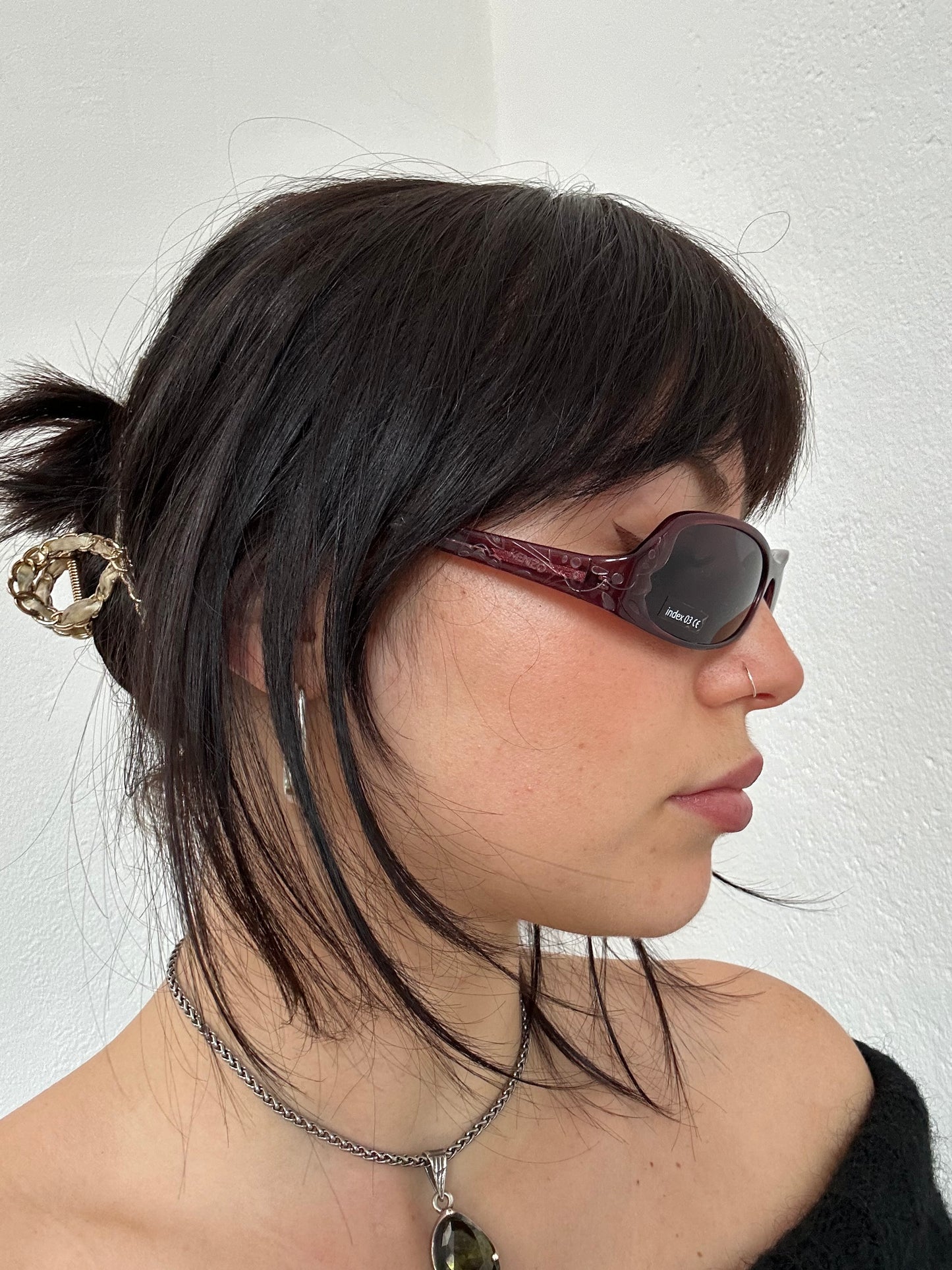 Kenzo Burgundy Wraparound Sunglasses