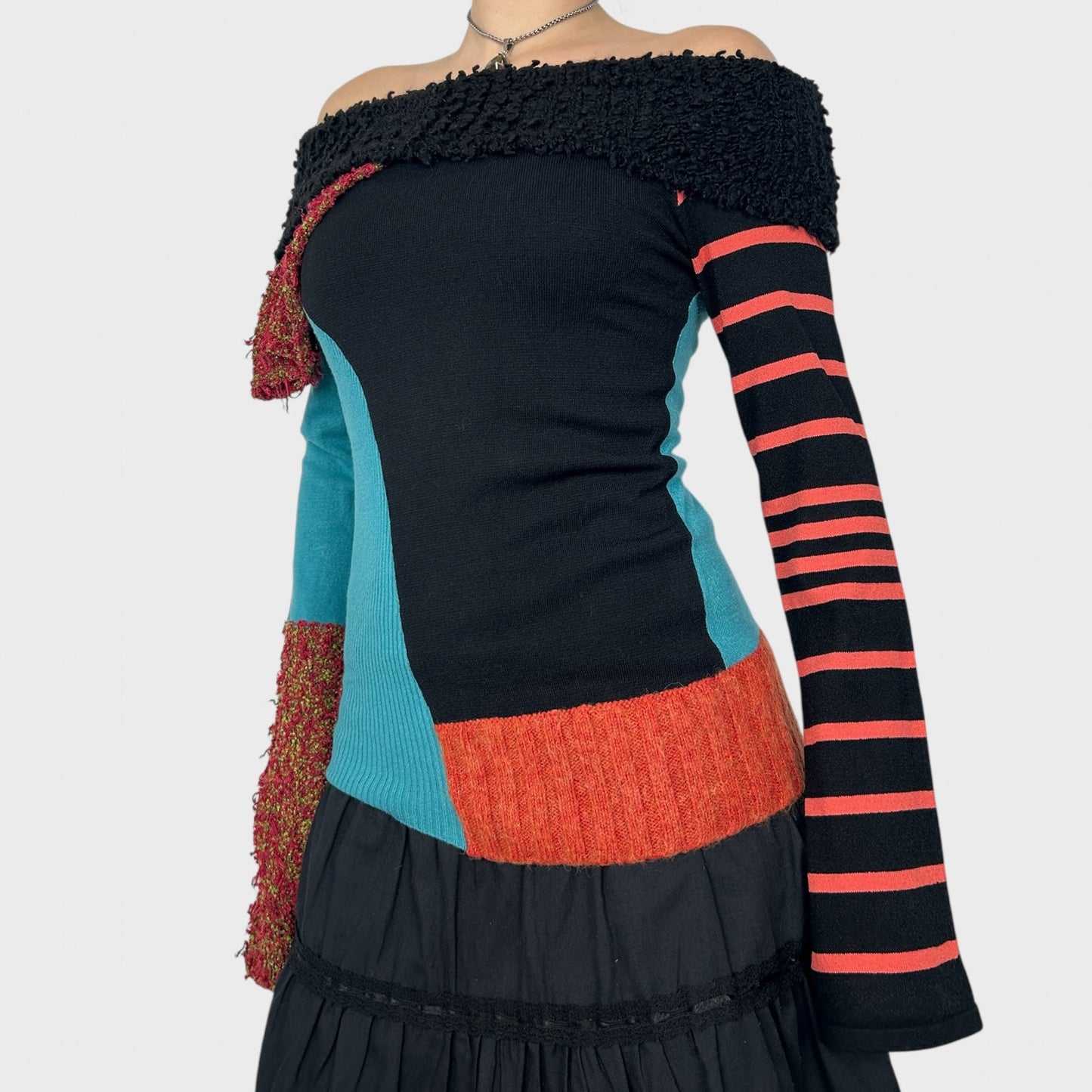 Save The Queen Graphic Off The Shoulder Jumper - S/M