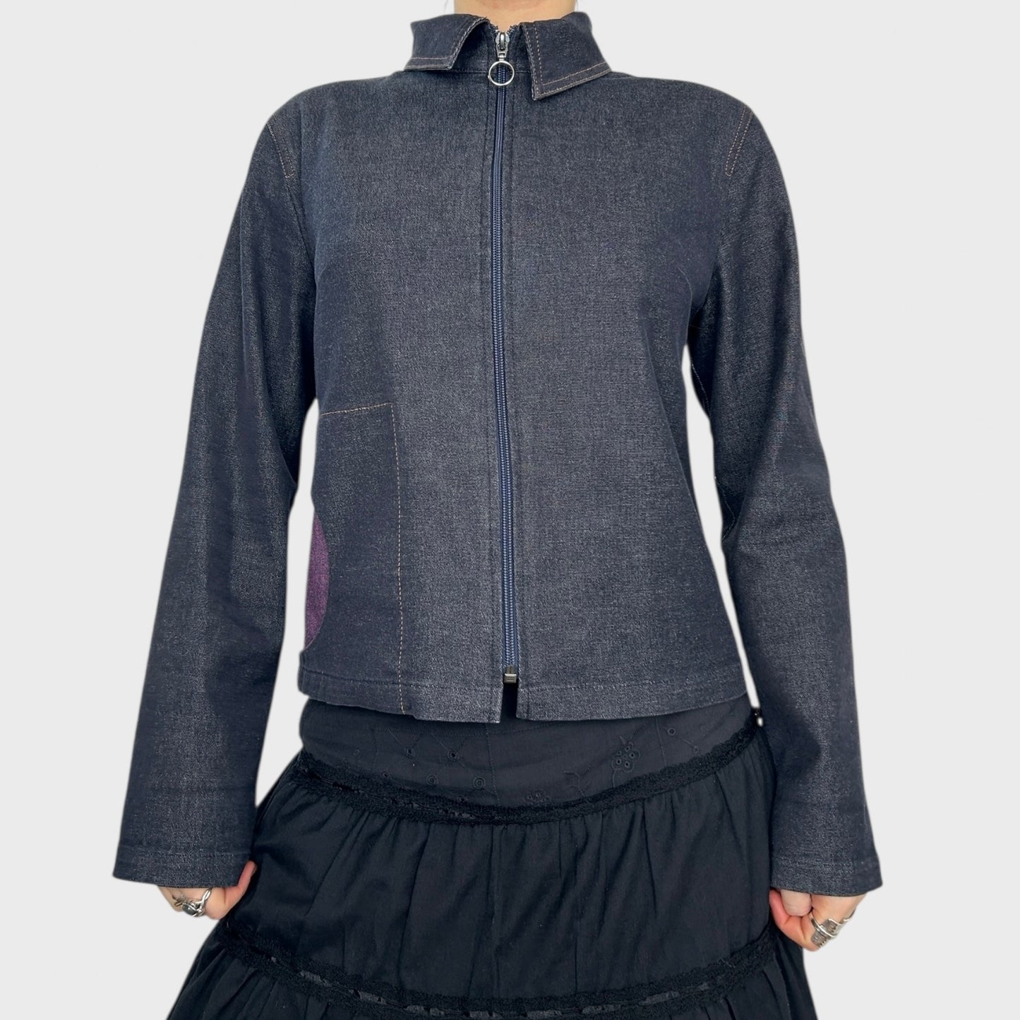 Cop Copine Denim Zip-Up Jacket - M