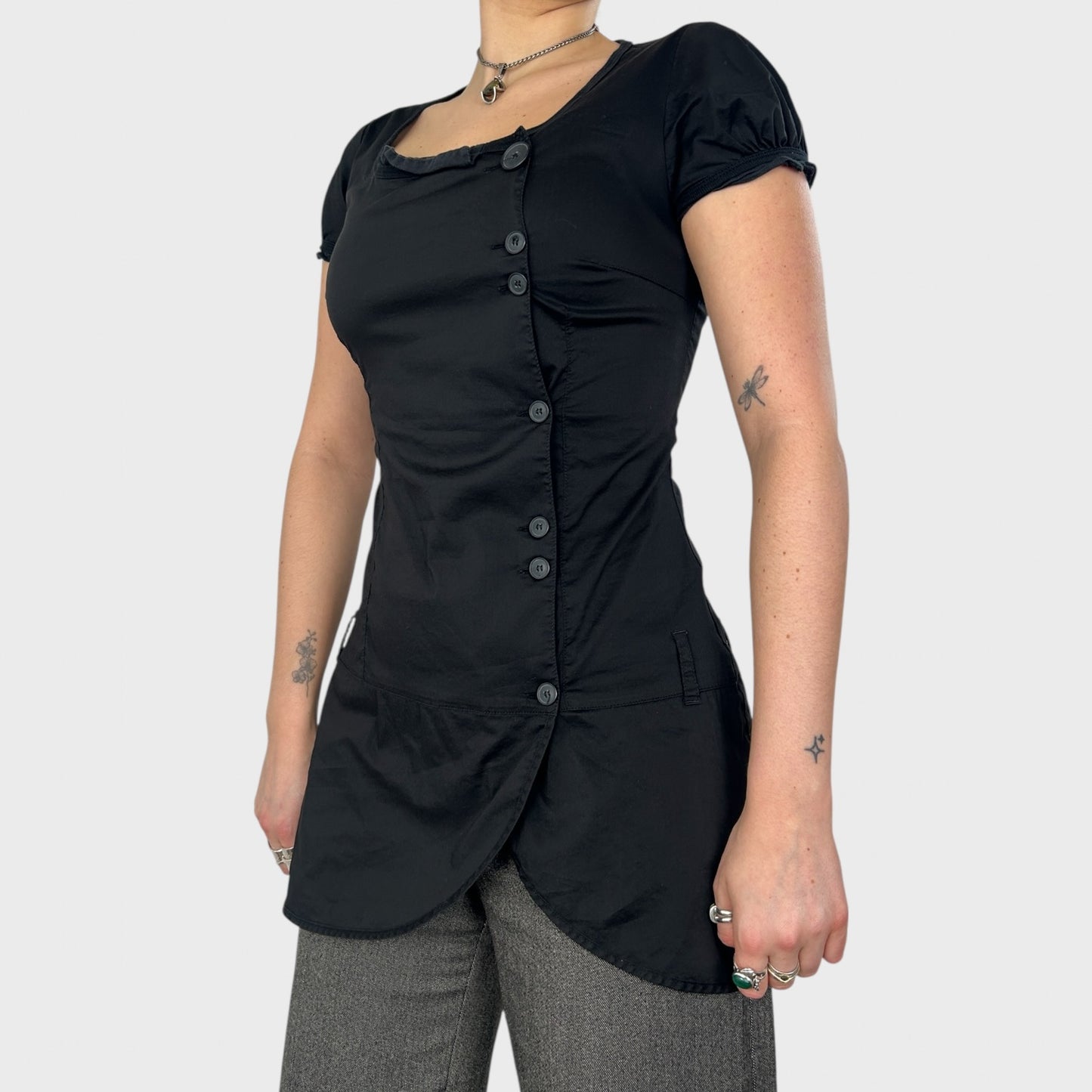 Cop Copine Black Button Blouse - S