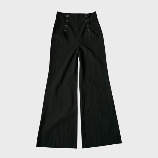 Cop Copine Button Wide Leg Trousers - M