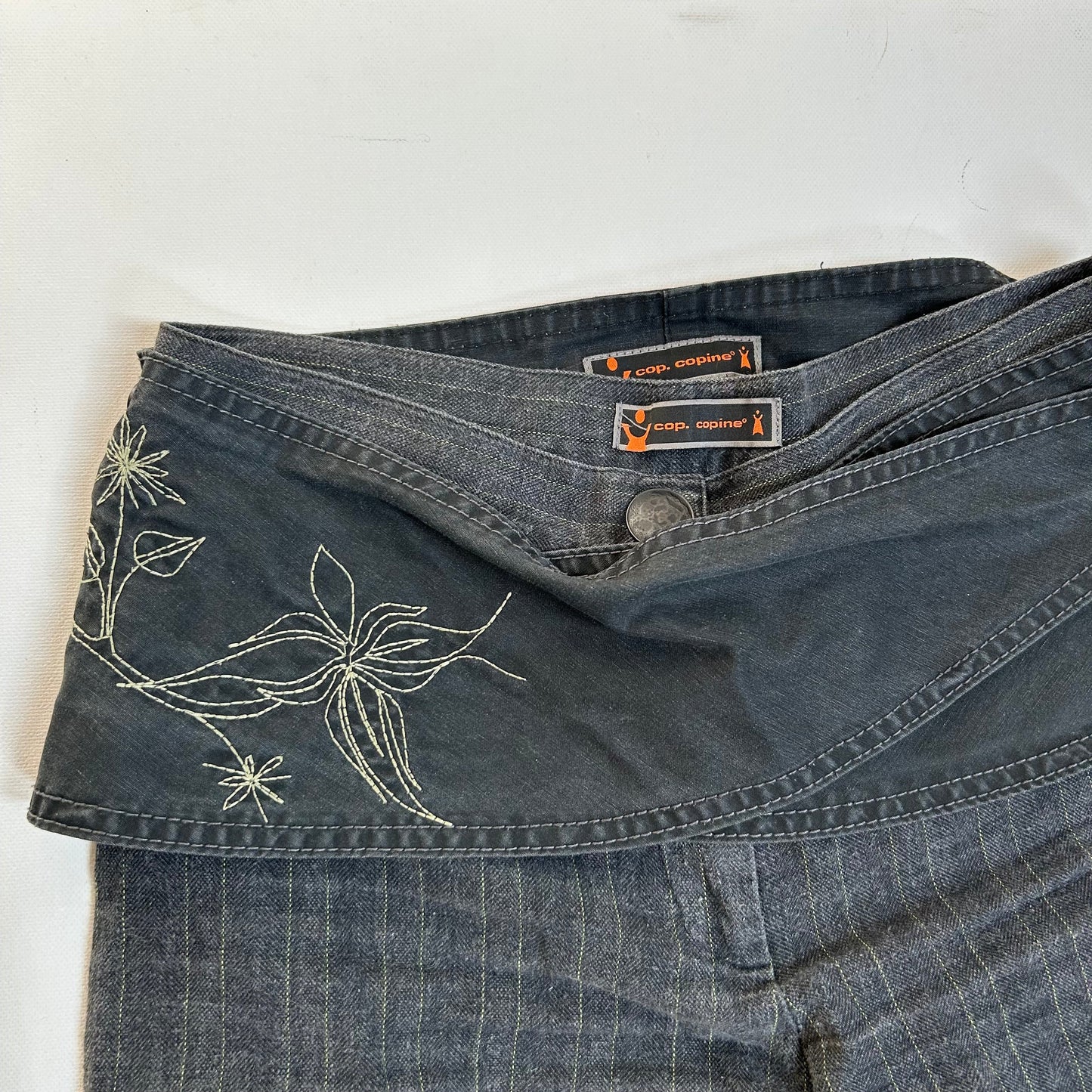 Cop Copine Pinstripe Belt Trousers
