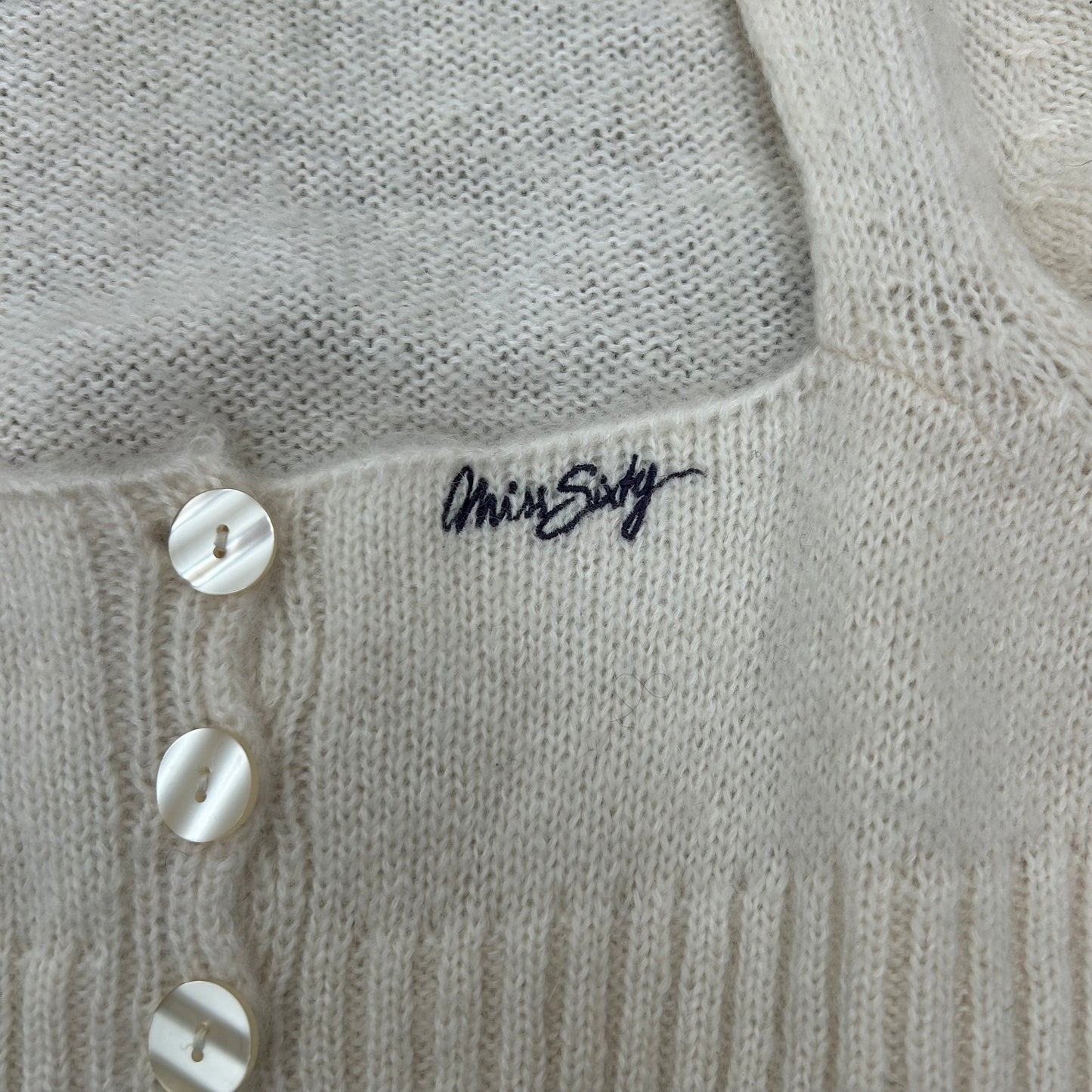 Miss Sixty White Button Cardigan - L