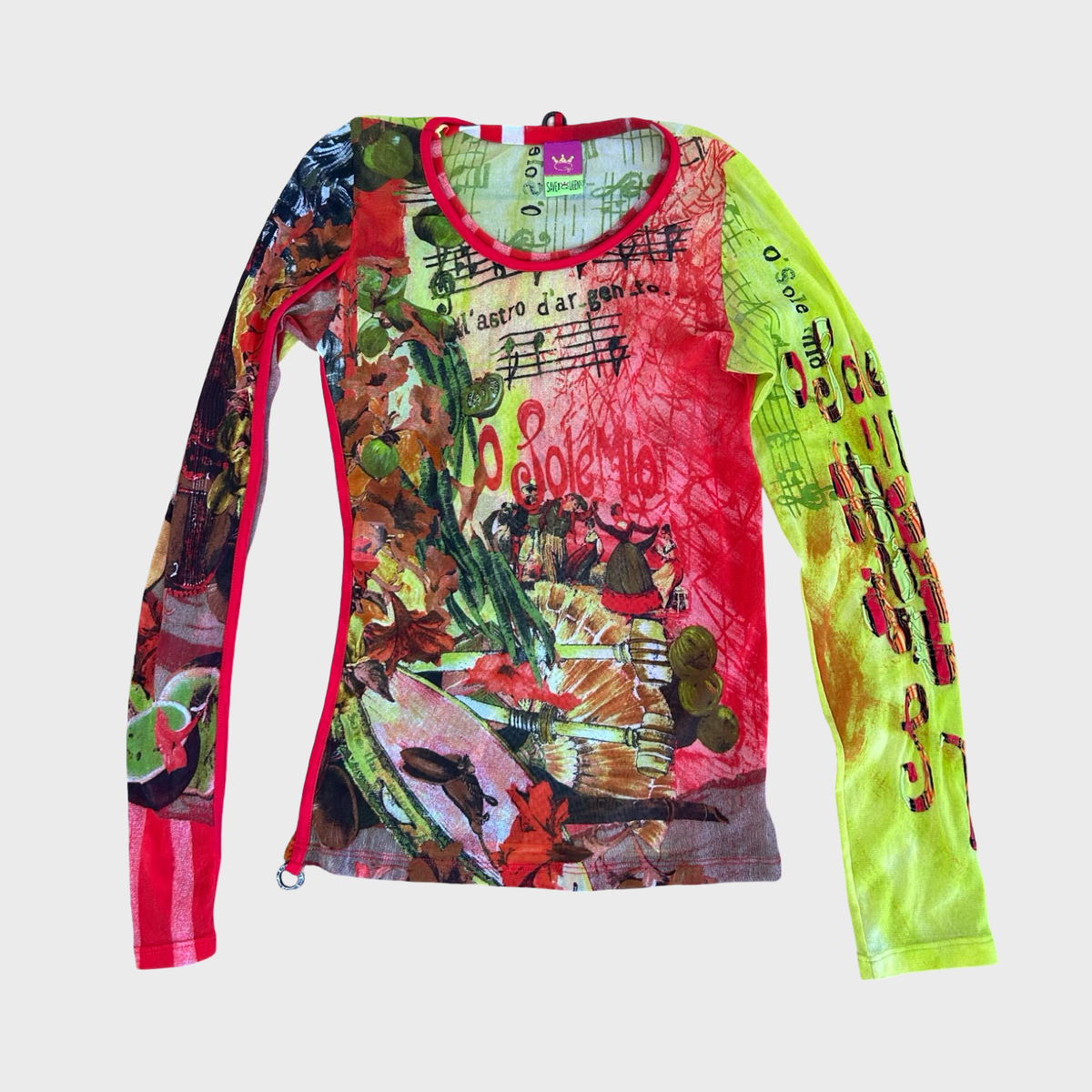 Save The Queen Graphic Mesh Long Sleeve - M/L