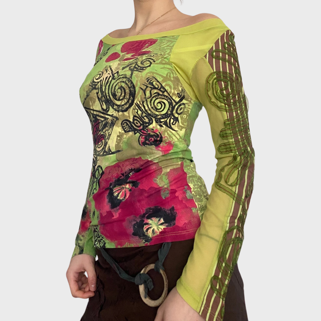 Save the Queen green bi-material top