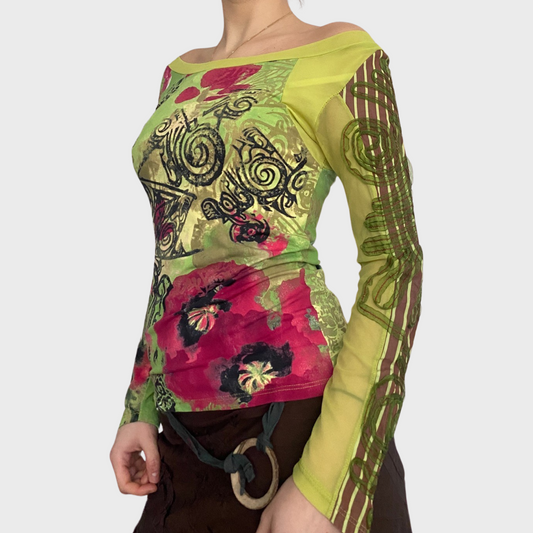 Save the Queen green bi-material top