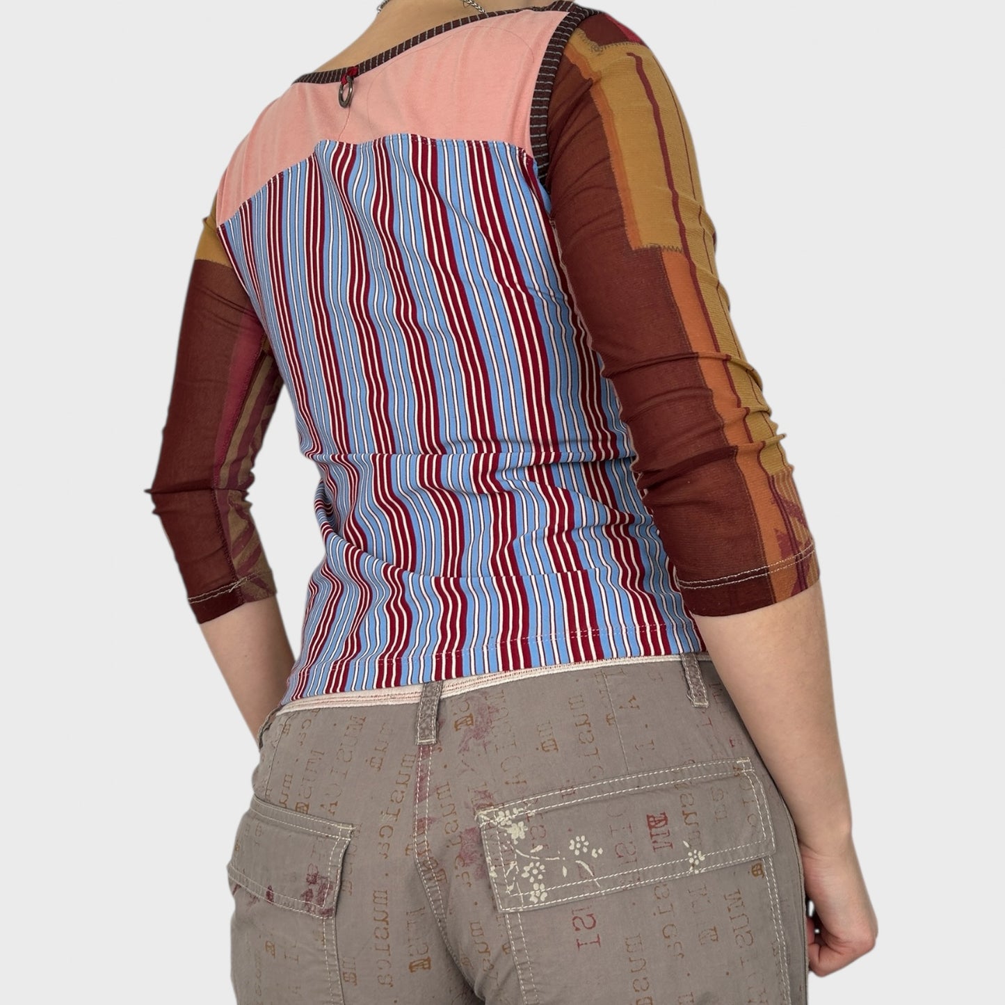 Save the Queen Graphic Mesh Top - M