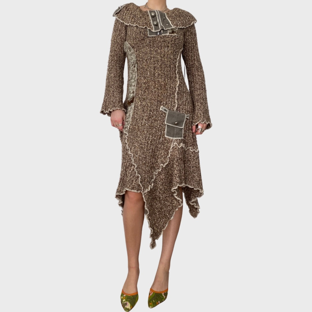 French vintage chunky knit dress