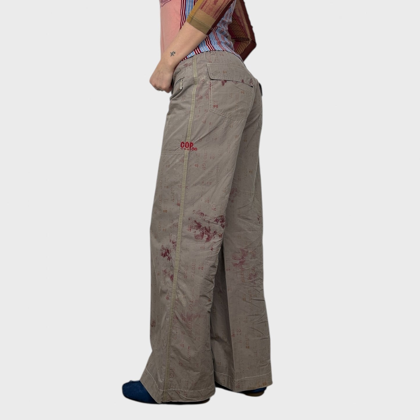 Cop Copine Graphic Print Wide Leg Trousers - M