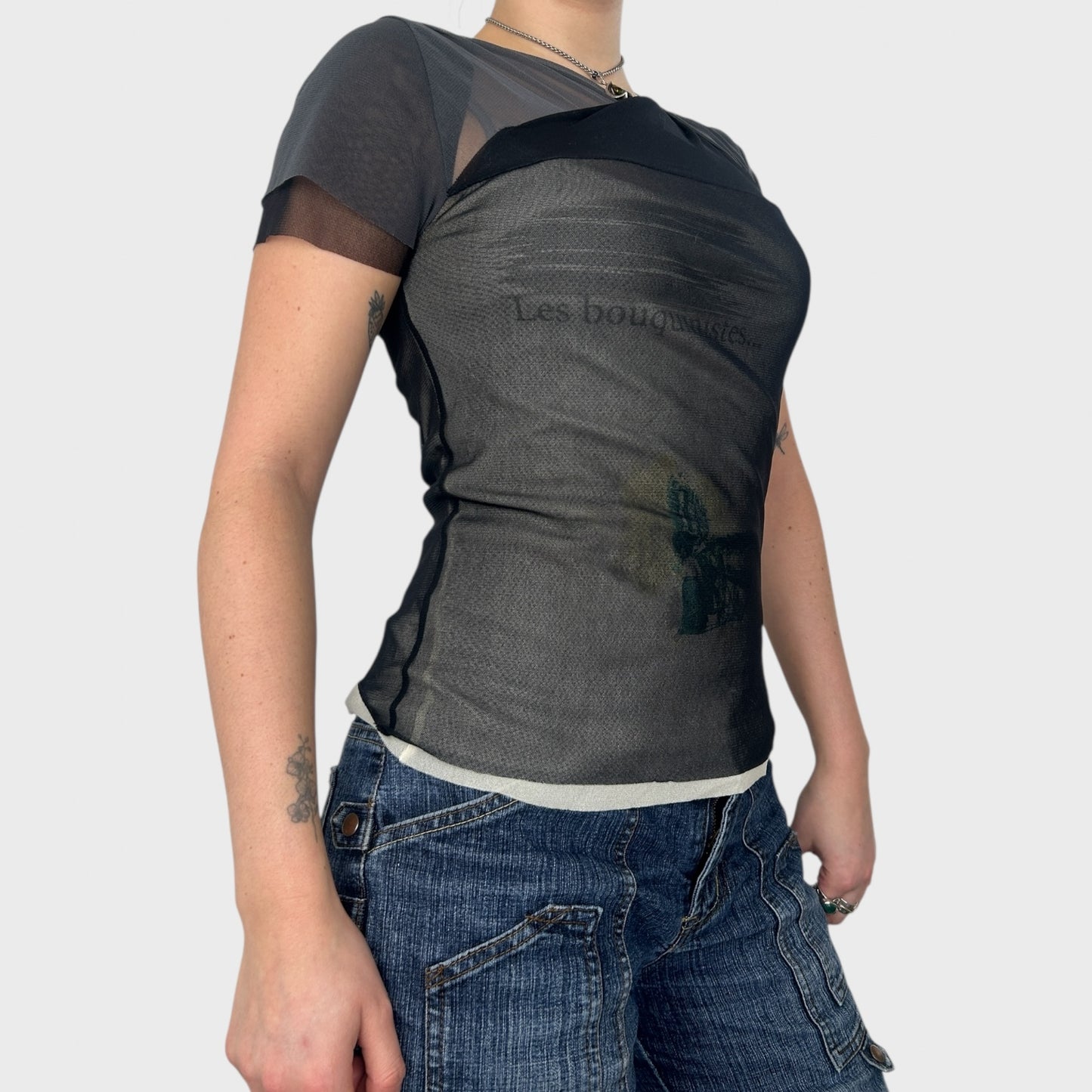 Cop Copine Mesh Graphic Top - M