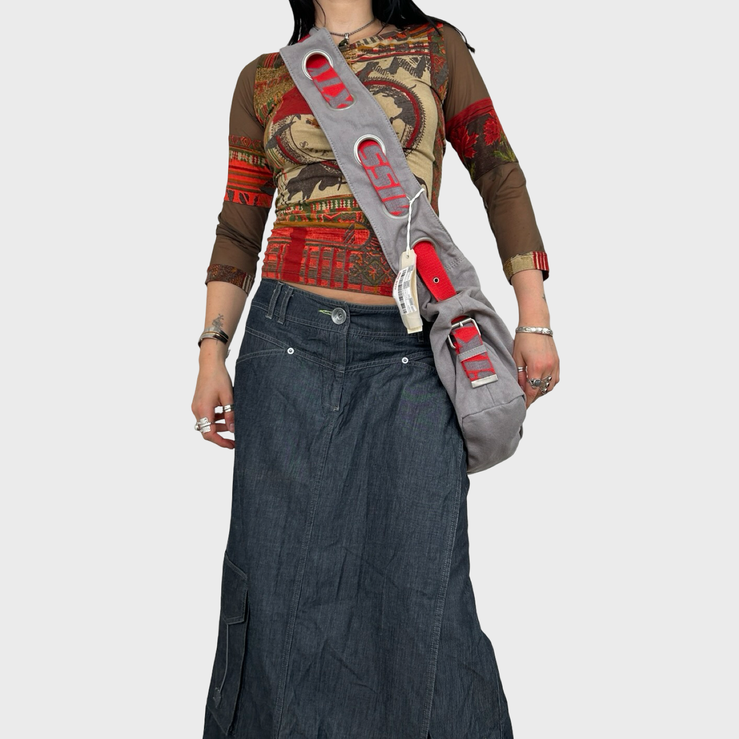 Miss Sixty BNWT Grey Canvas Belt Bag