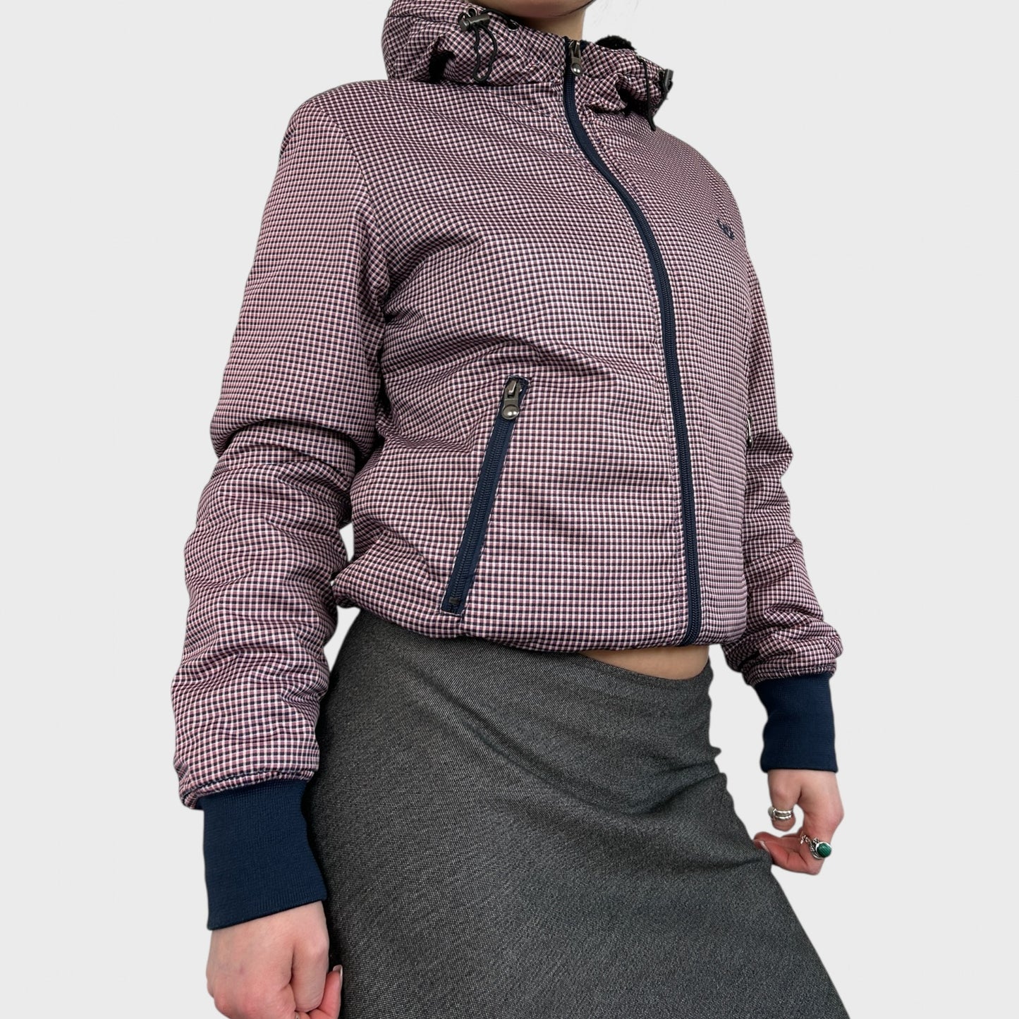 Vintage Checked Bomber Jacket - XS/S