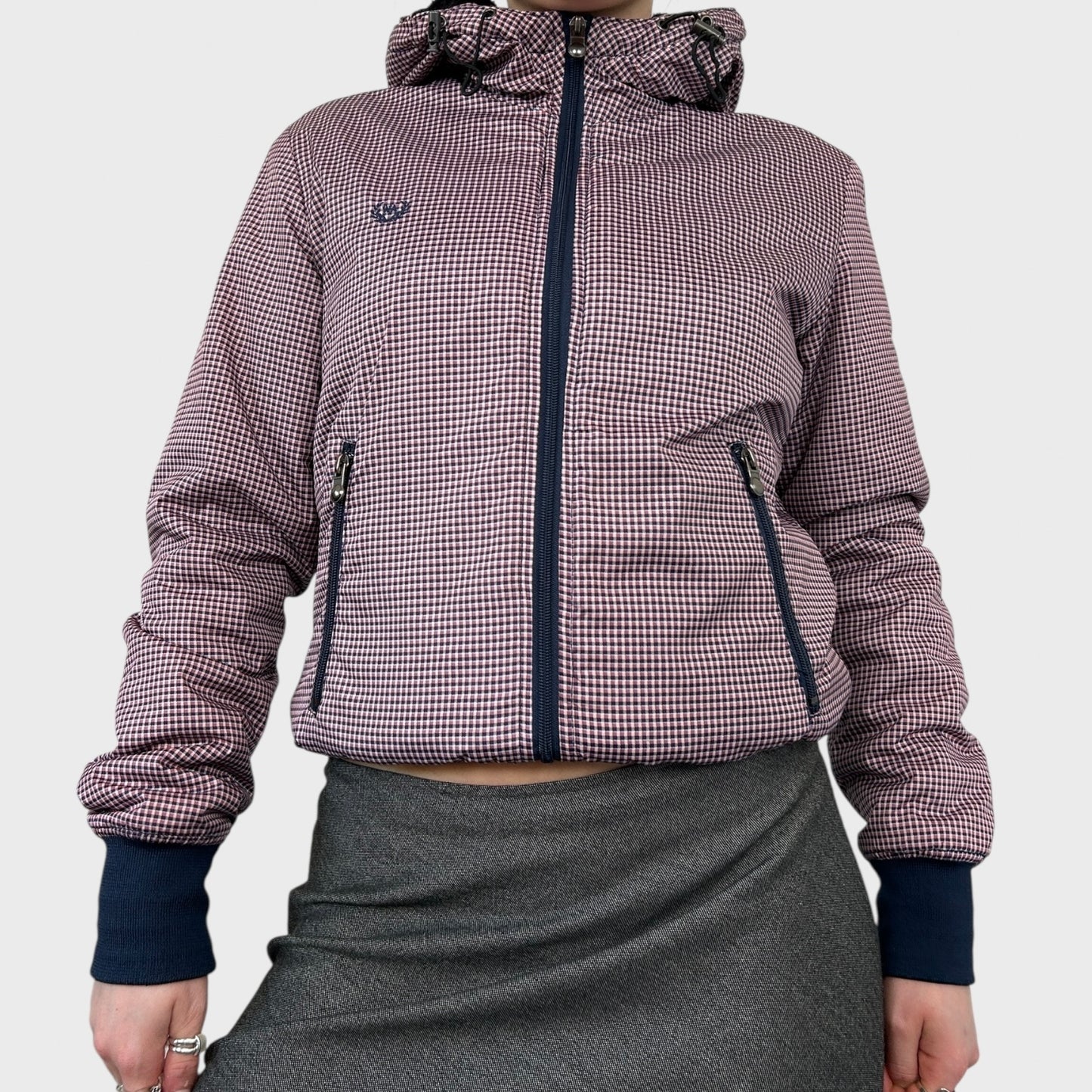 Vintage Checked Bomber Jacket - XS/S