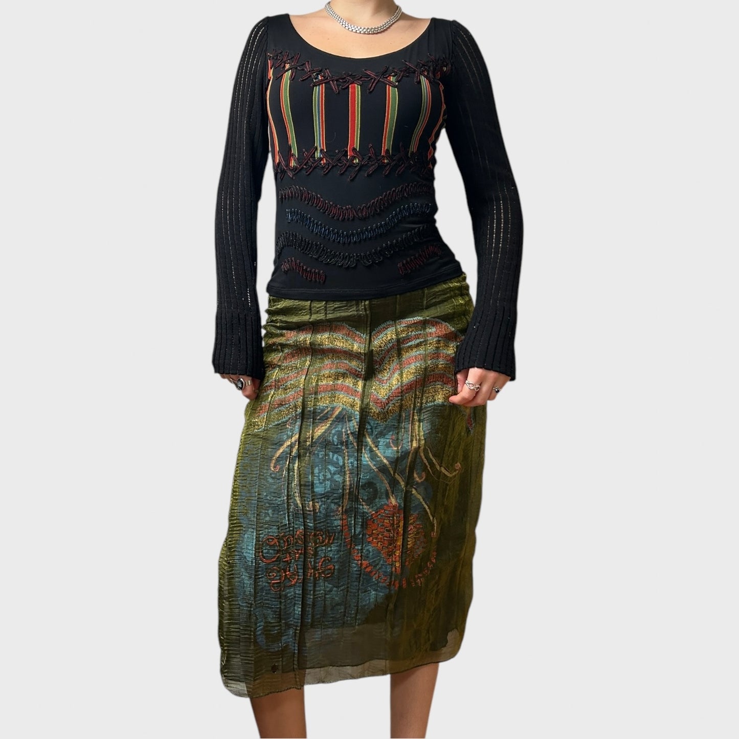 Vintage Save the Queen Graphic Midi Dress