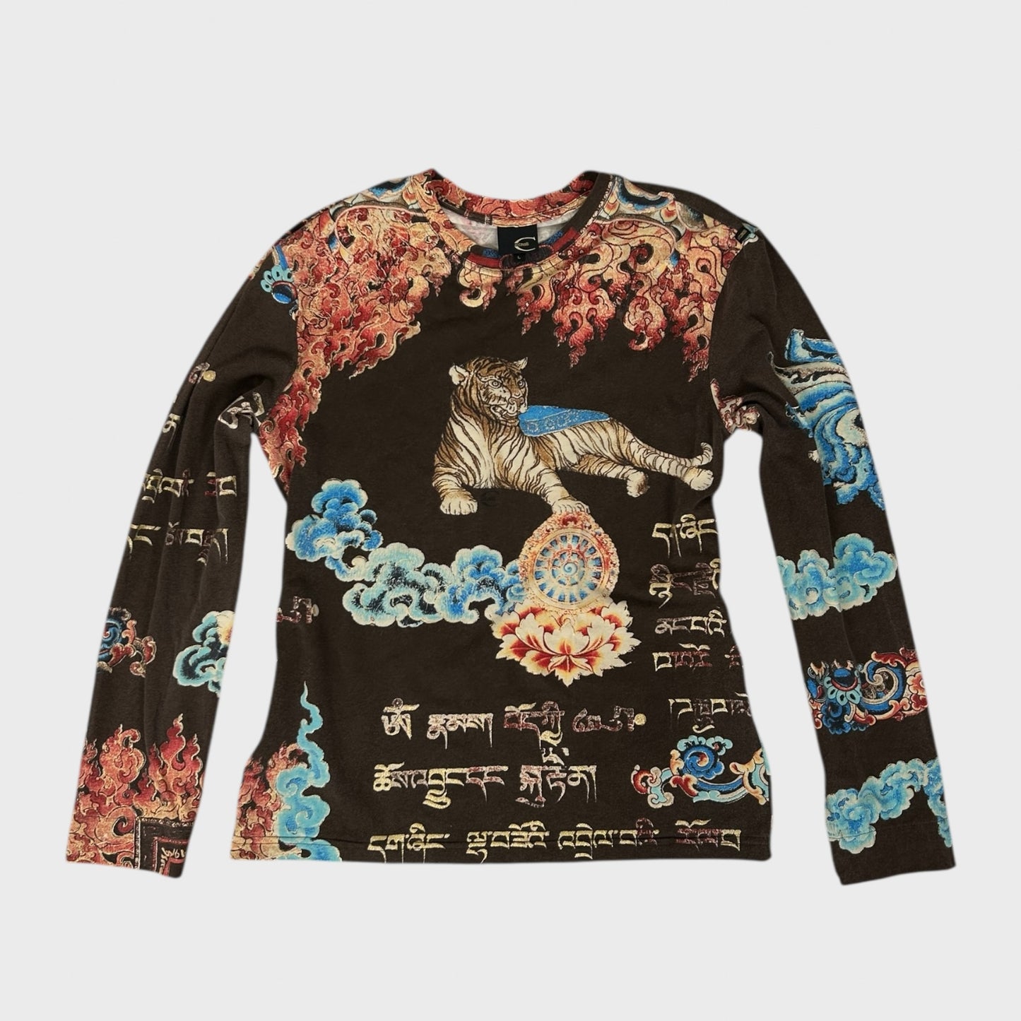 Roberto Cavalli Graphic Print Long Sleeve Top - L