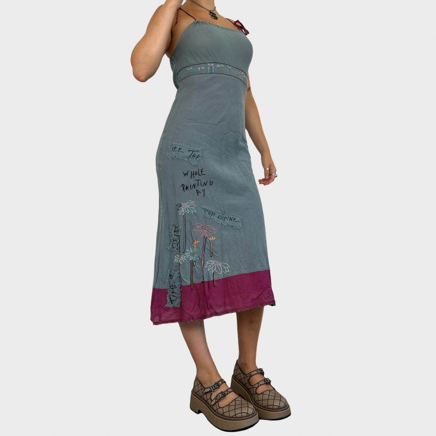 Cop Copine Blue Graphic Summer Dress - S