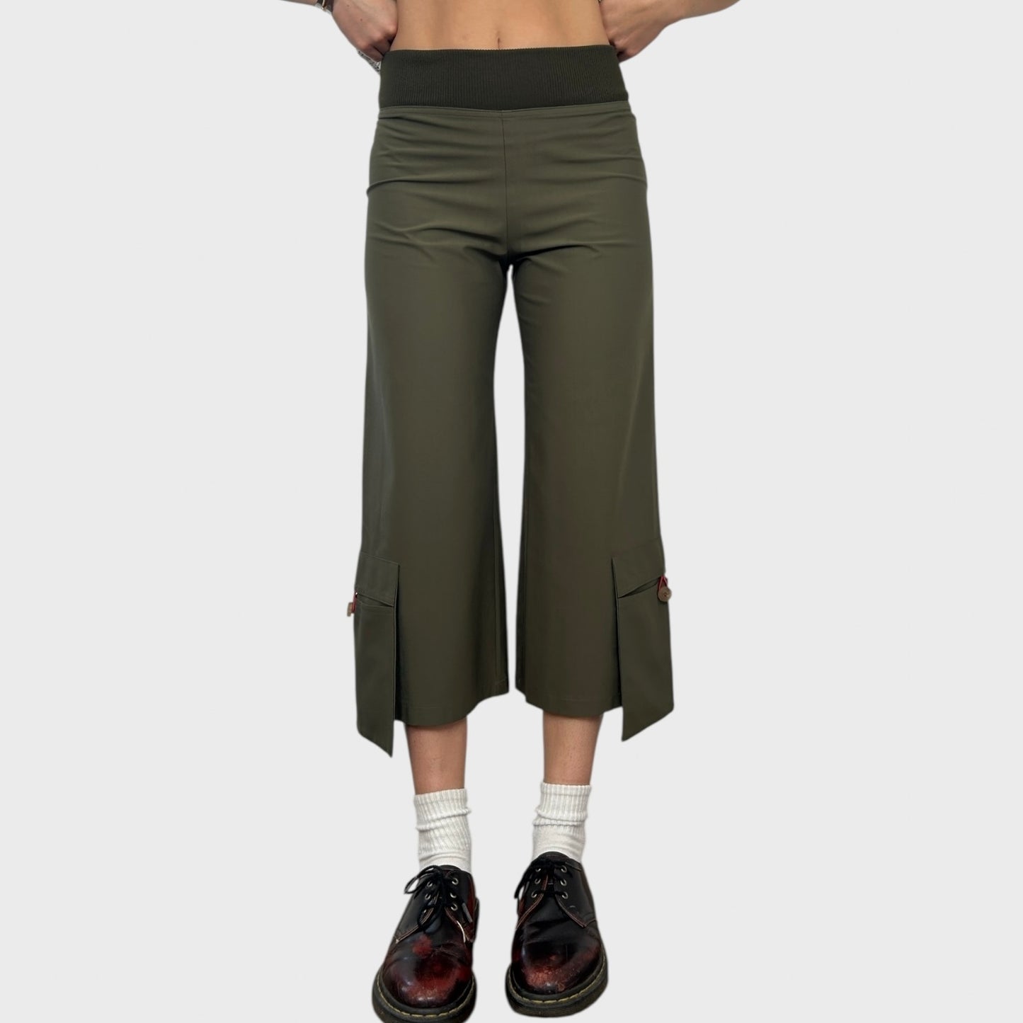 Cop Copine Khaki Stretchy Capris - S