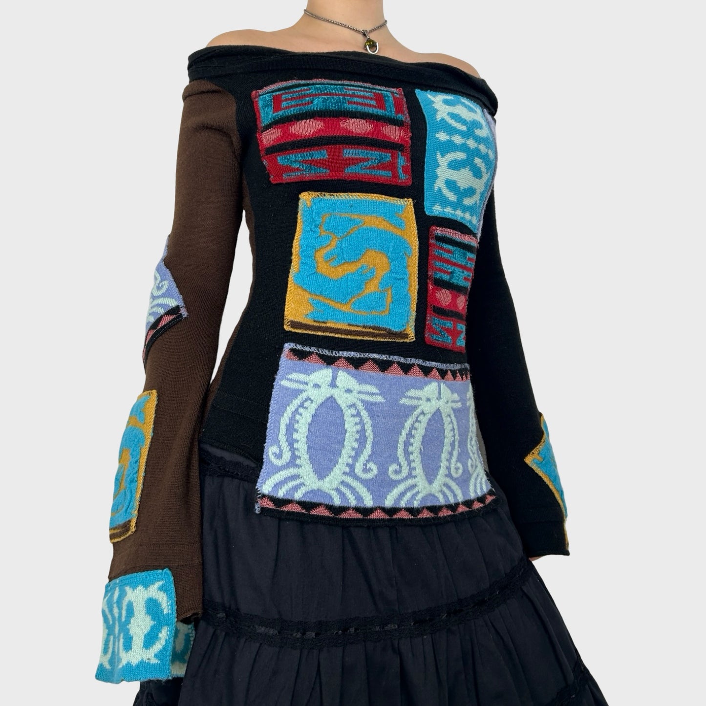 Save The Queen Graphic Print Knit Jumper - M