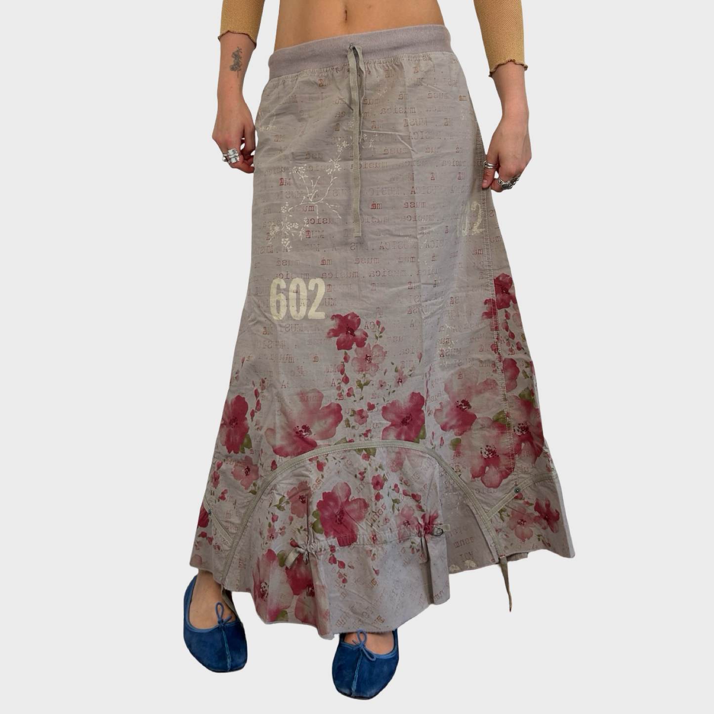 Cop Copine Graphic Floral Maxi Skirt - M/L
