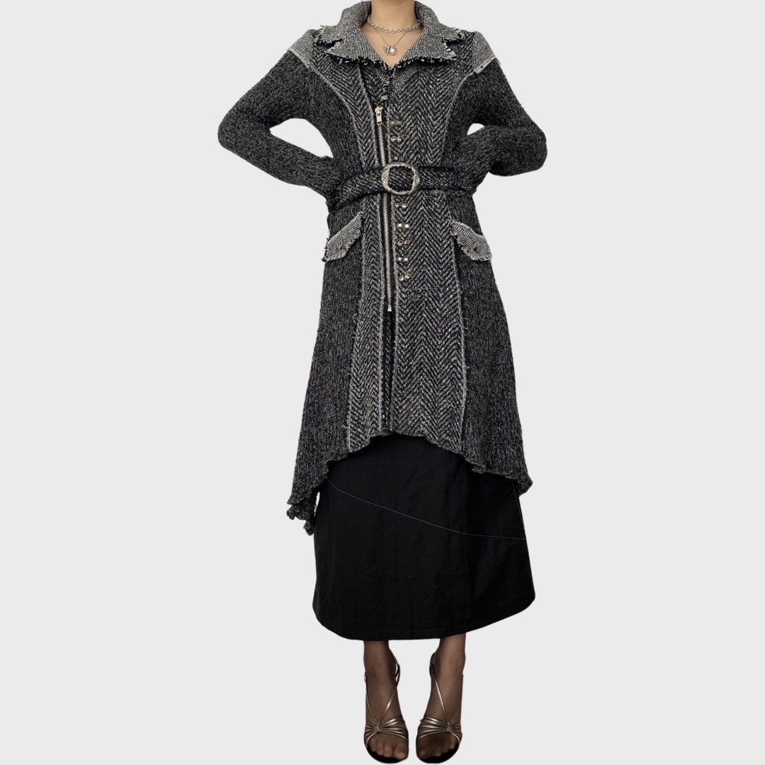 Vintage grey whimsigoth dress/cardigan