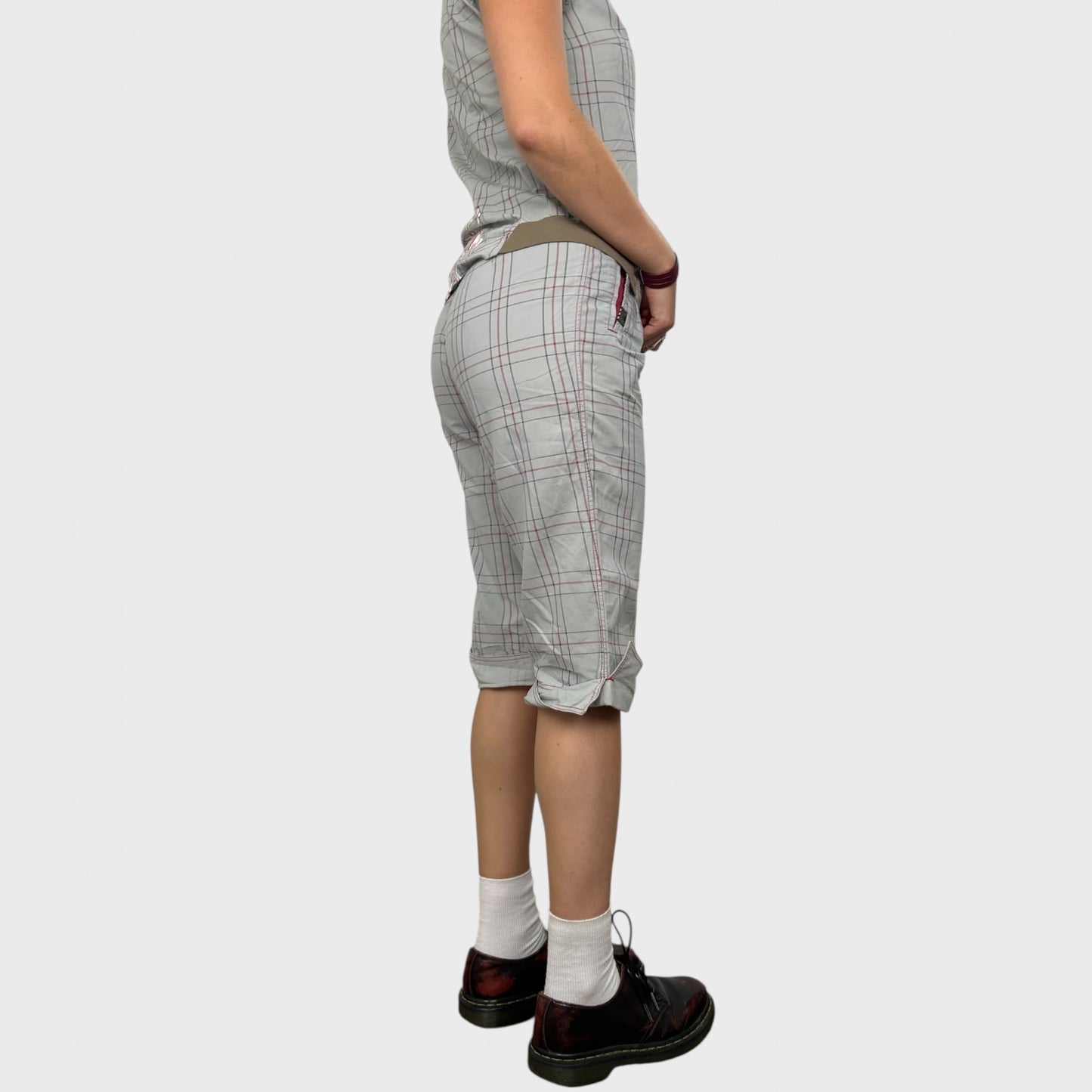 Cop Copine Grey Check Capris - S