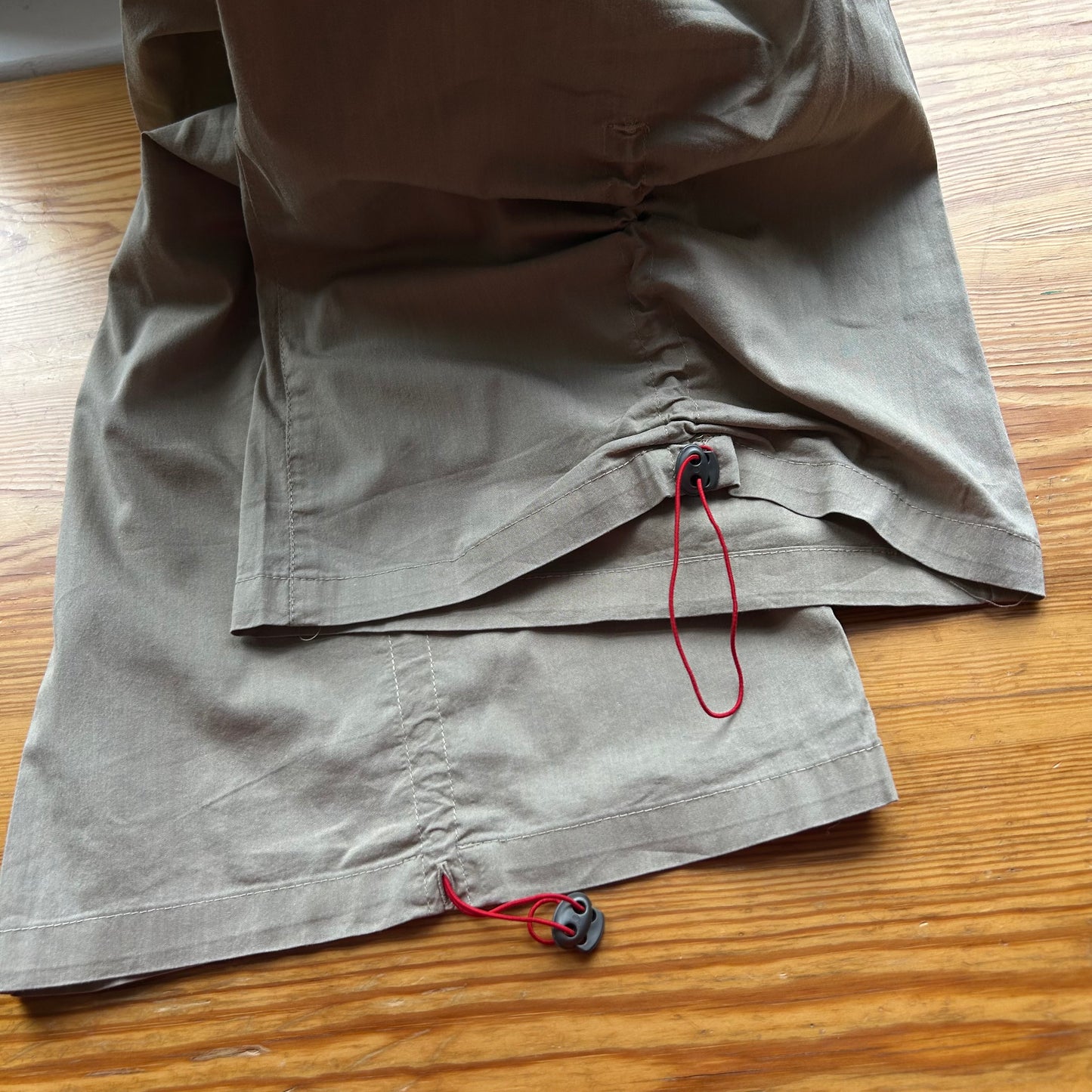 Cop Copine Wide Leg Beige + Red Trousers - L