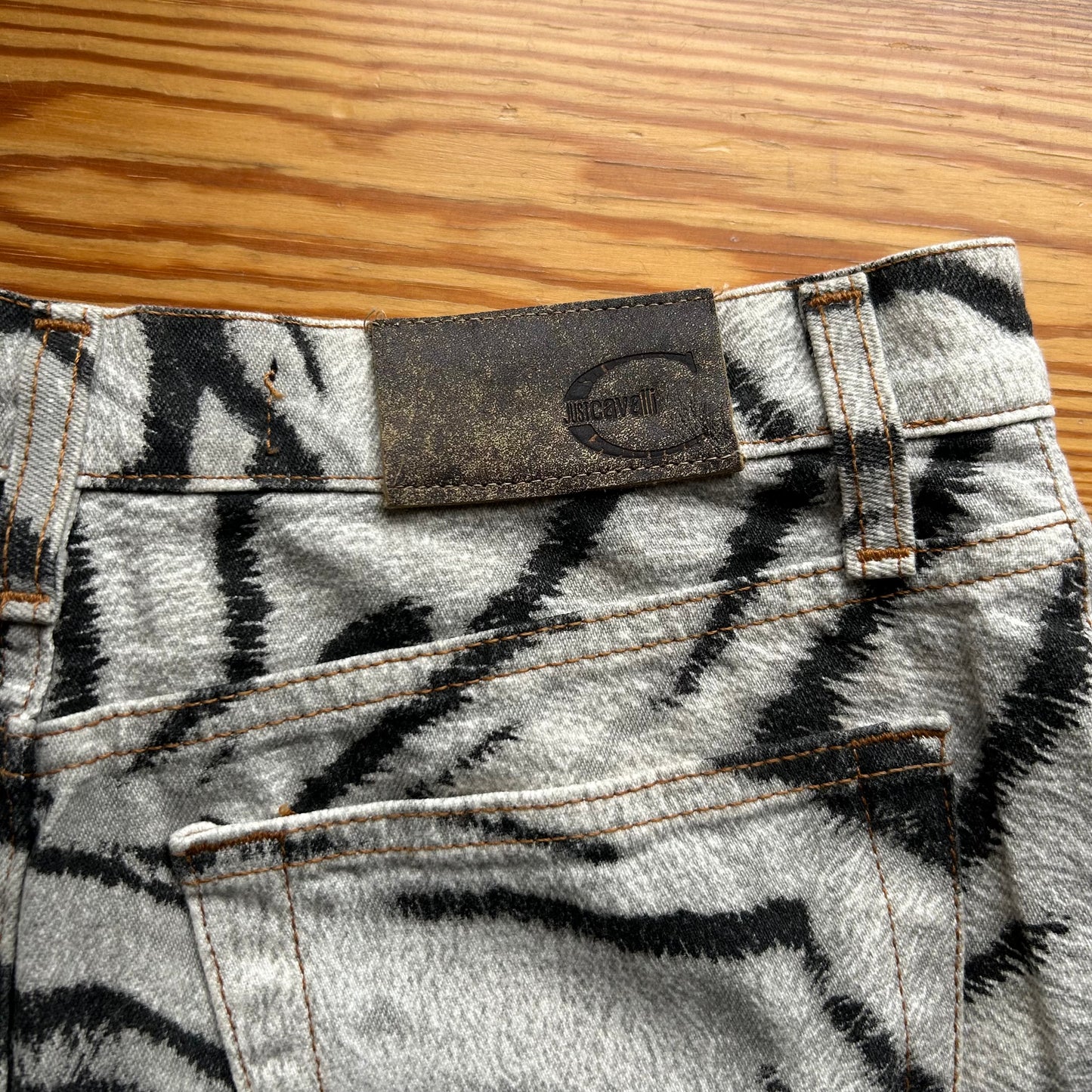 Roberto Cavalli Zebra Print Mini Skirt - S