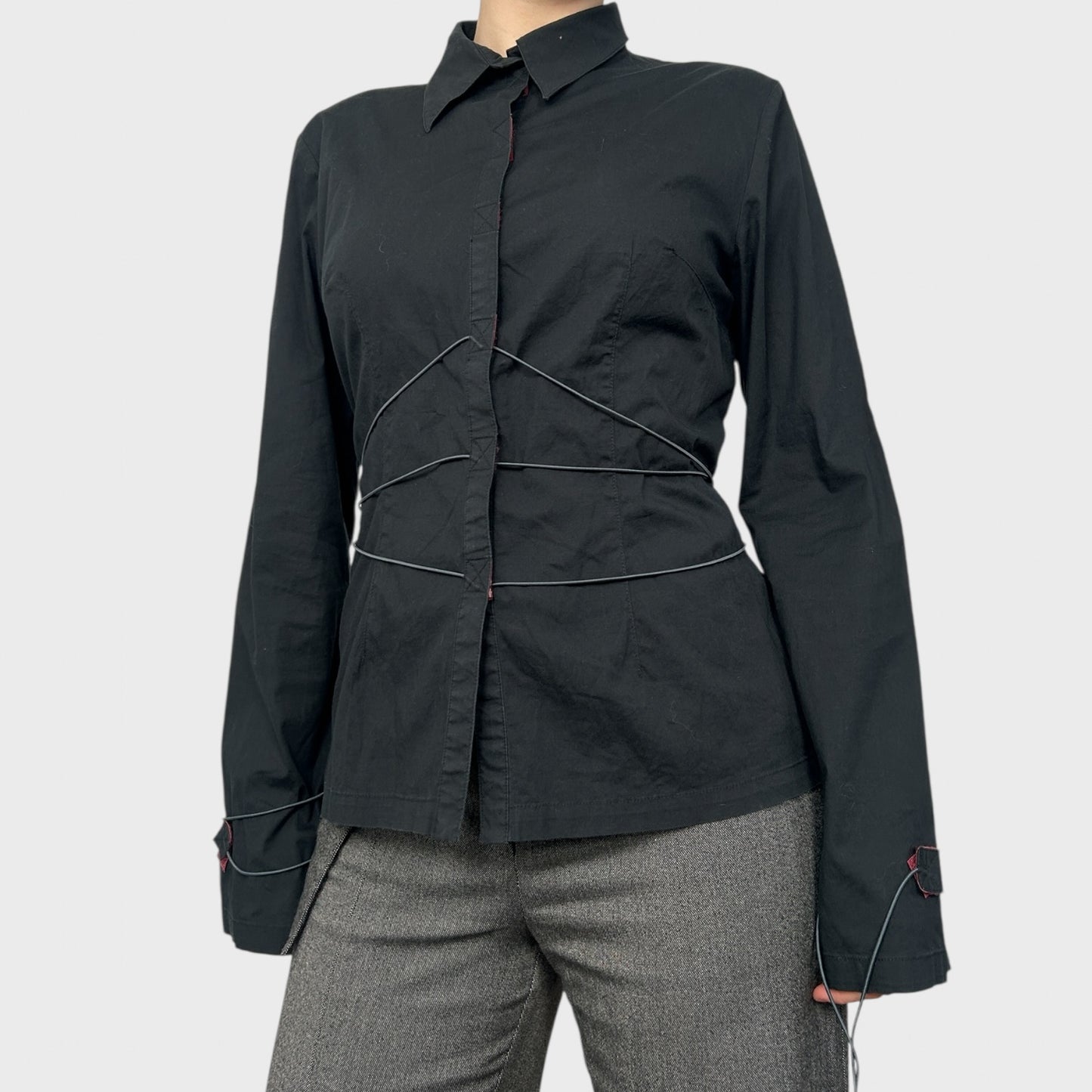 Cop Copine Black Tie Wrap Shirt - M