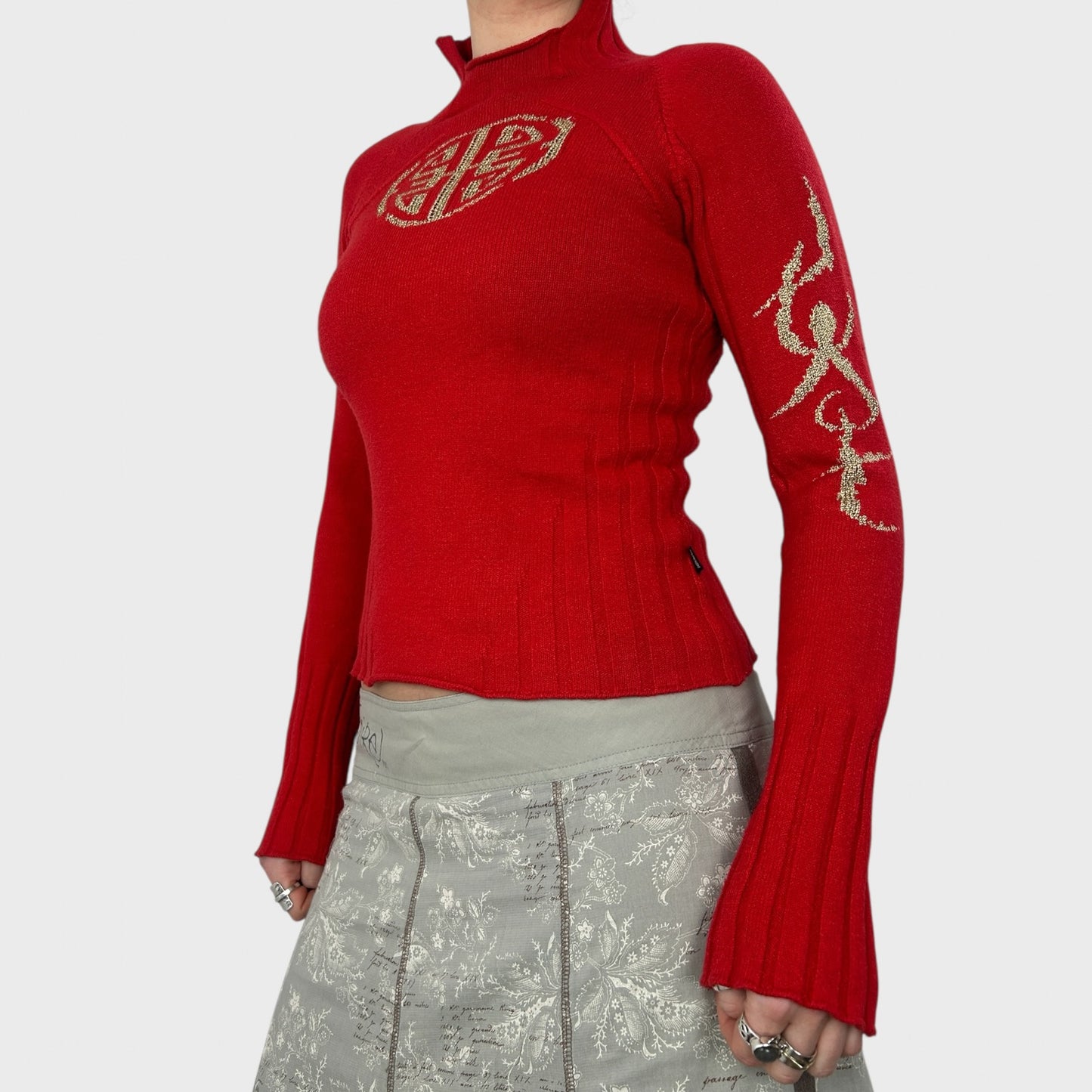 Roberto Cavalli Red Graphic Knit Jumper - XS/S