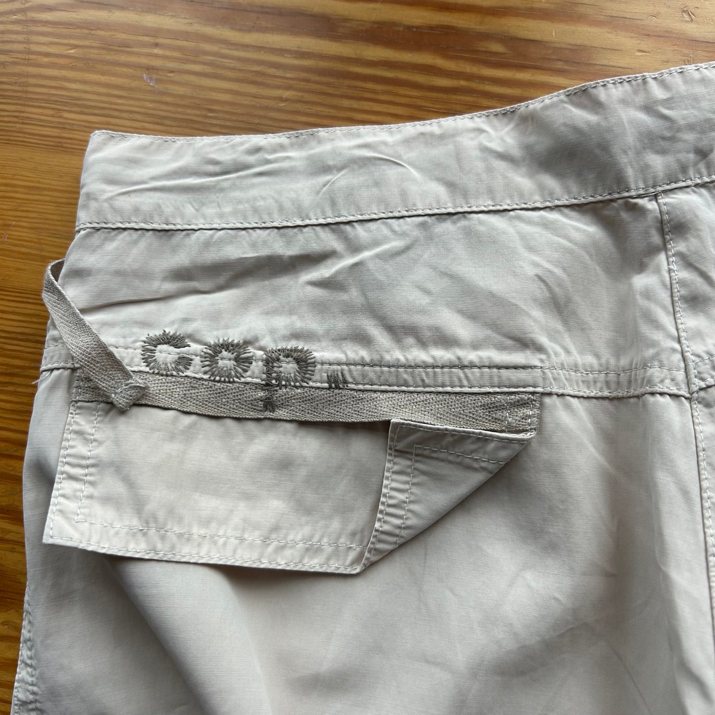 Cop Copine Beige Lightweight Wide Leg Cargo Trousers - S
