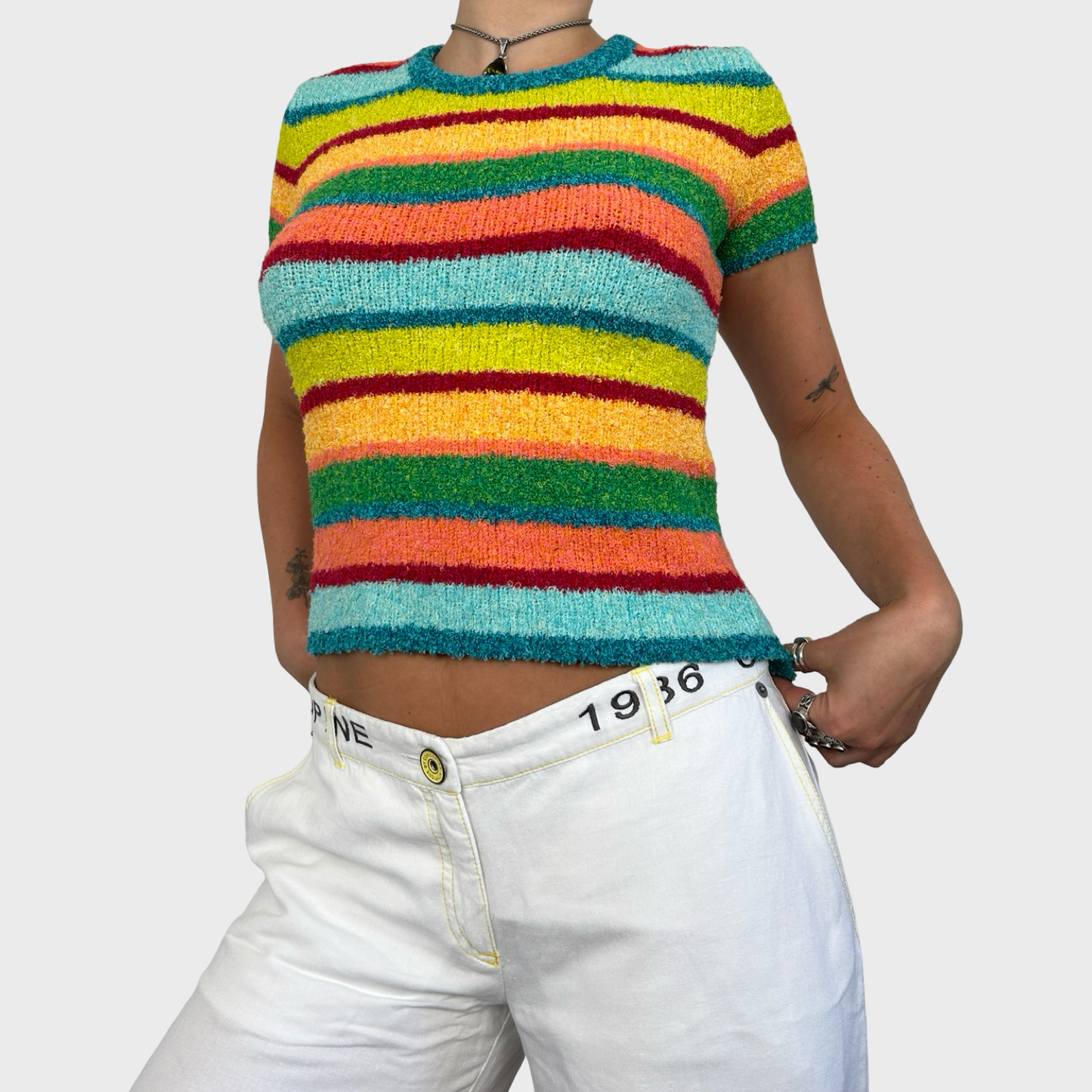 Cop Copine Multicolour Knit Stretch Top - S/M