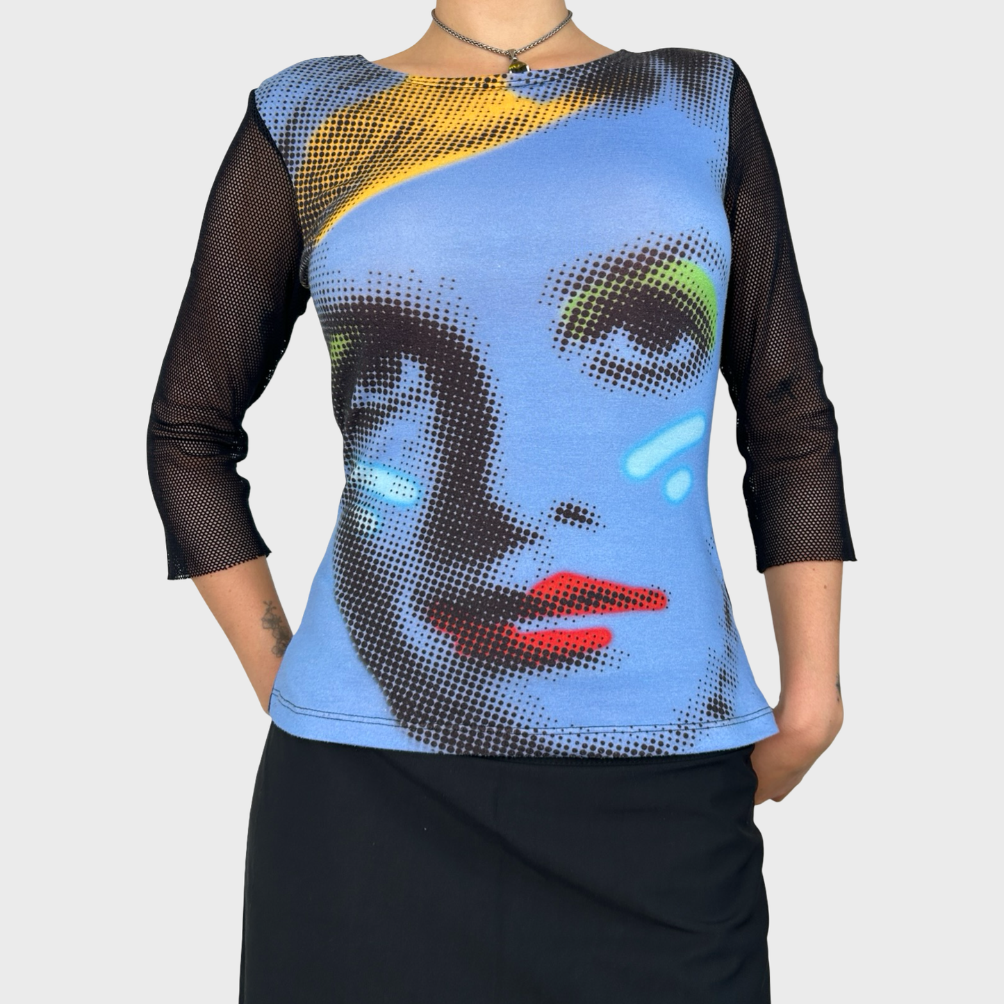 Vintage Graphic Pop Art Print Top - M