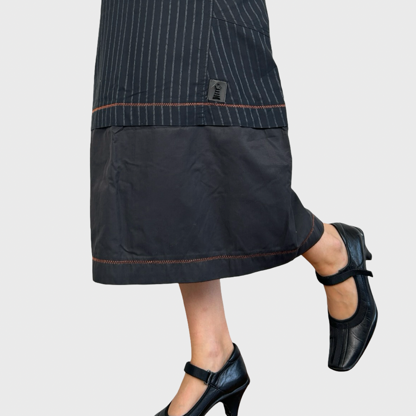 Cop Copine Black Pinstripe Maxi Dress - L