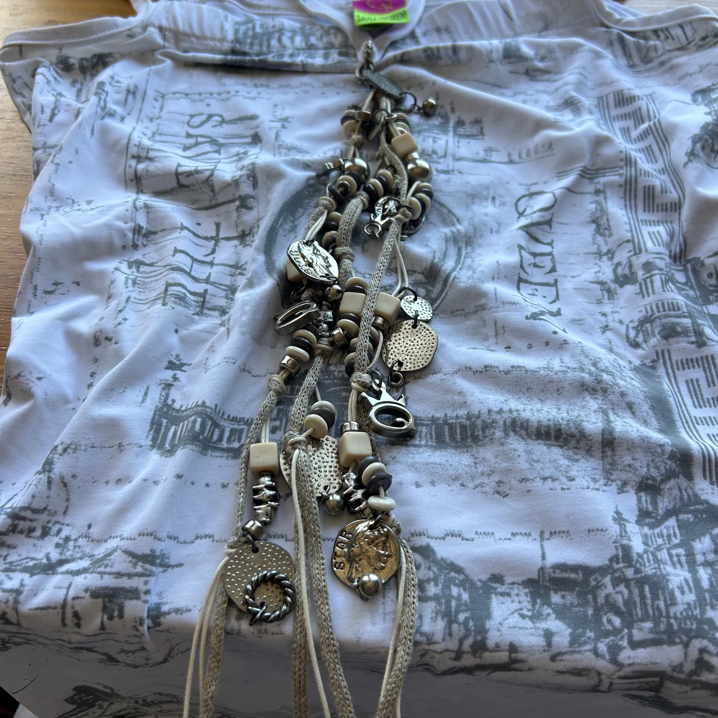Save The Queen White Graphic Maxi Dress - L