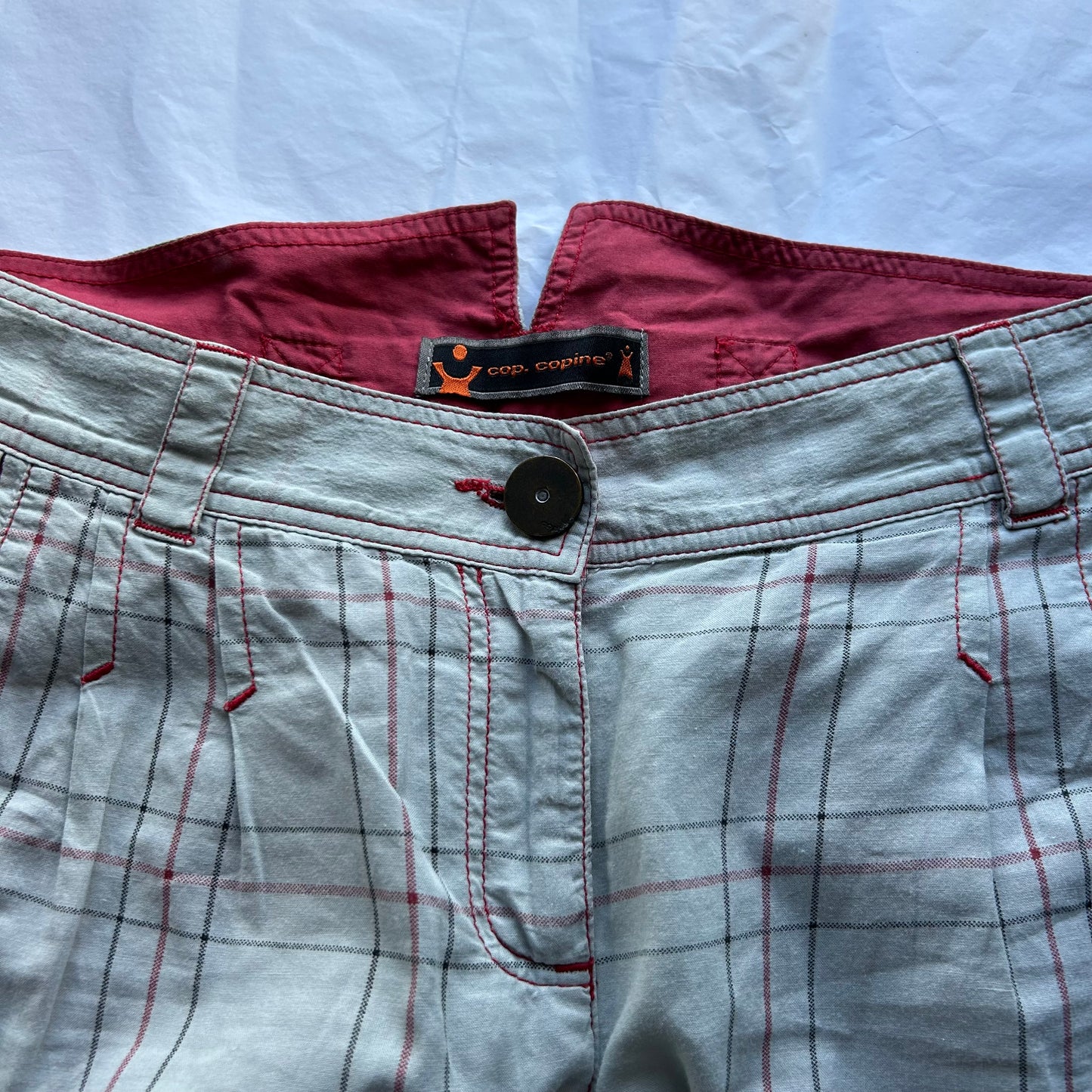 Cop Copine Grey Check Capris - S