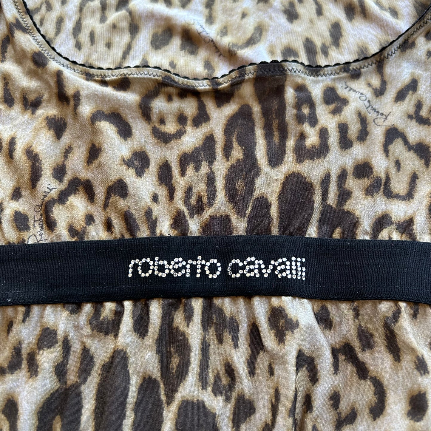 Roberto Cavalli Leopard Print Long Sleeve Top - M/L