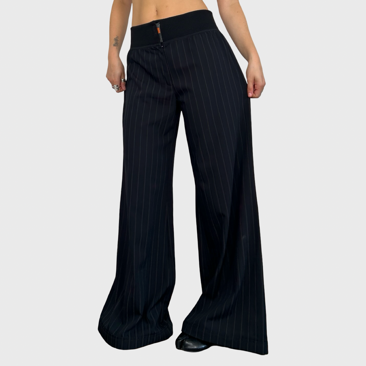 Cop Copine Wide Leg Pinstripe Trousers - M-XL